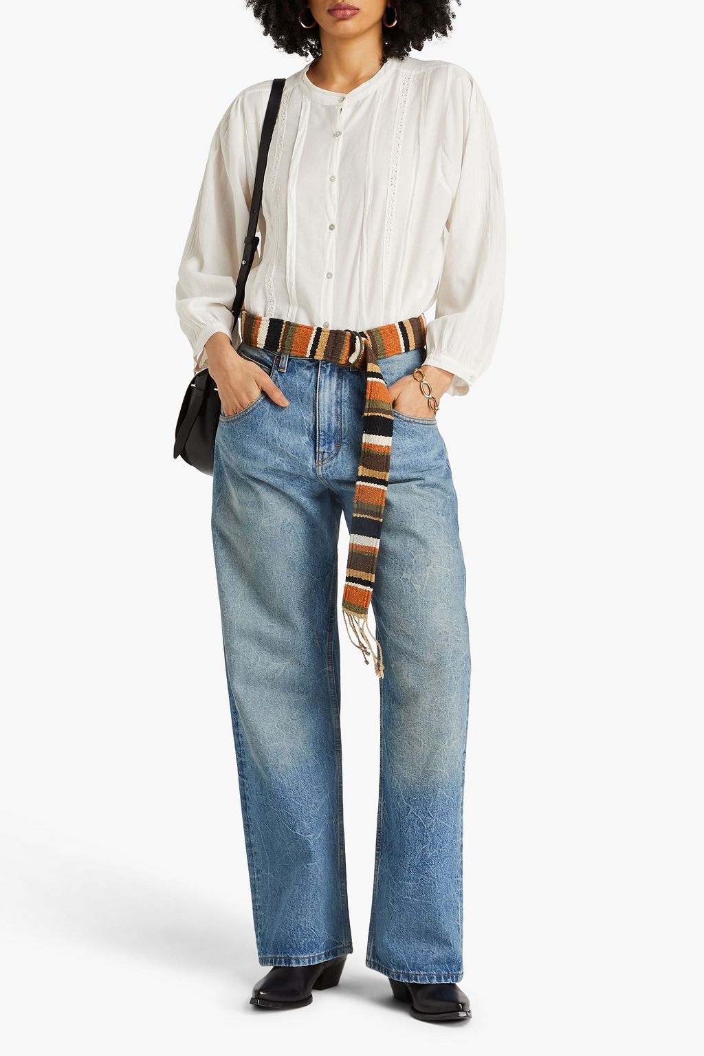 BA&SH Embroidered cotton-voile shirt