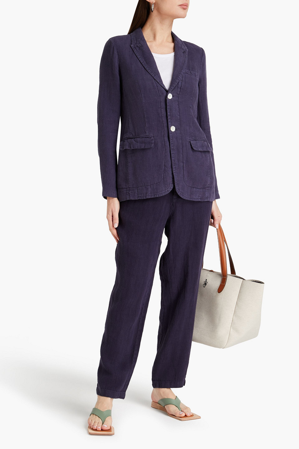Alex Mill Linen-canvas Blazer In Navy