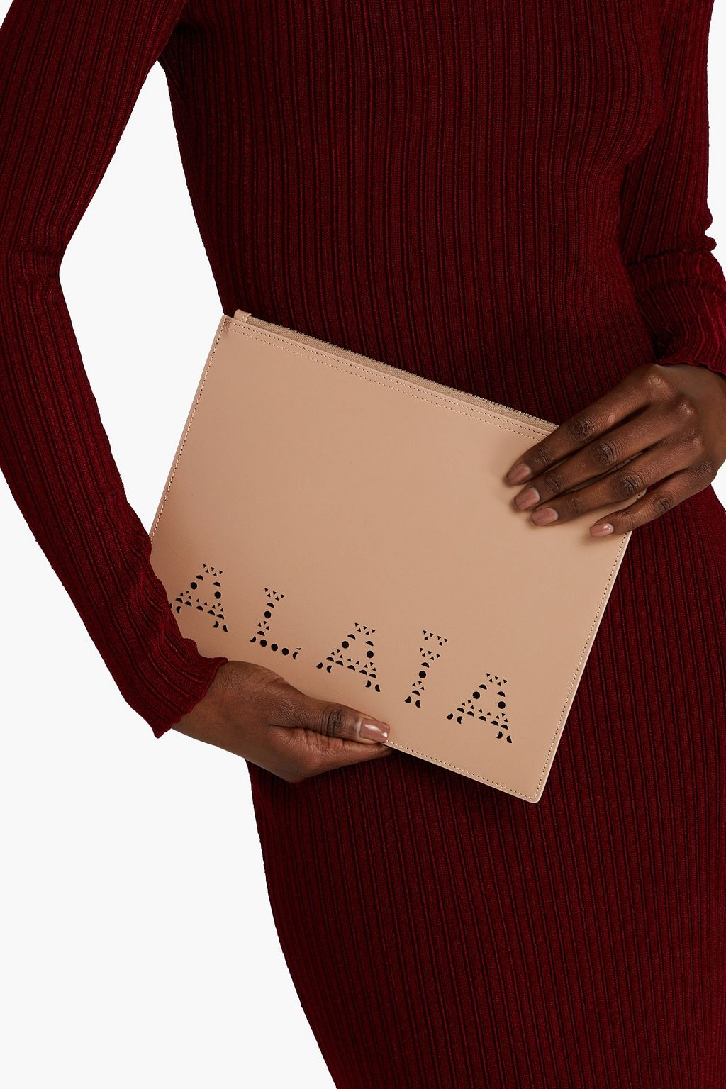 ALAÏA Laser-cut leather pouch