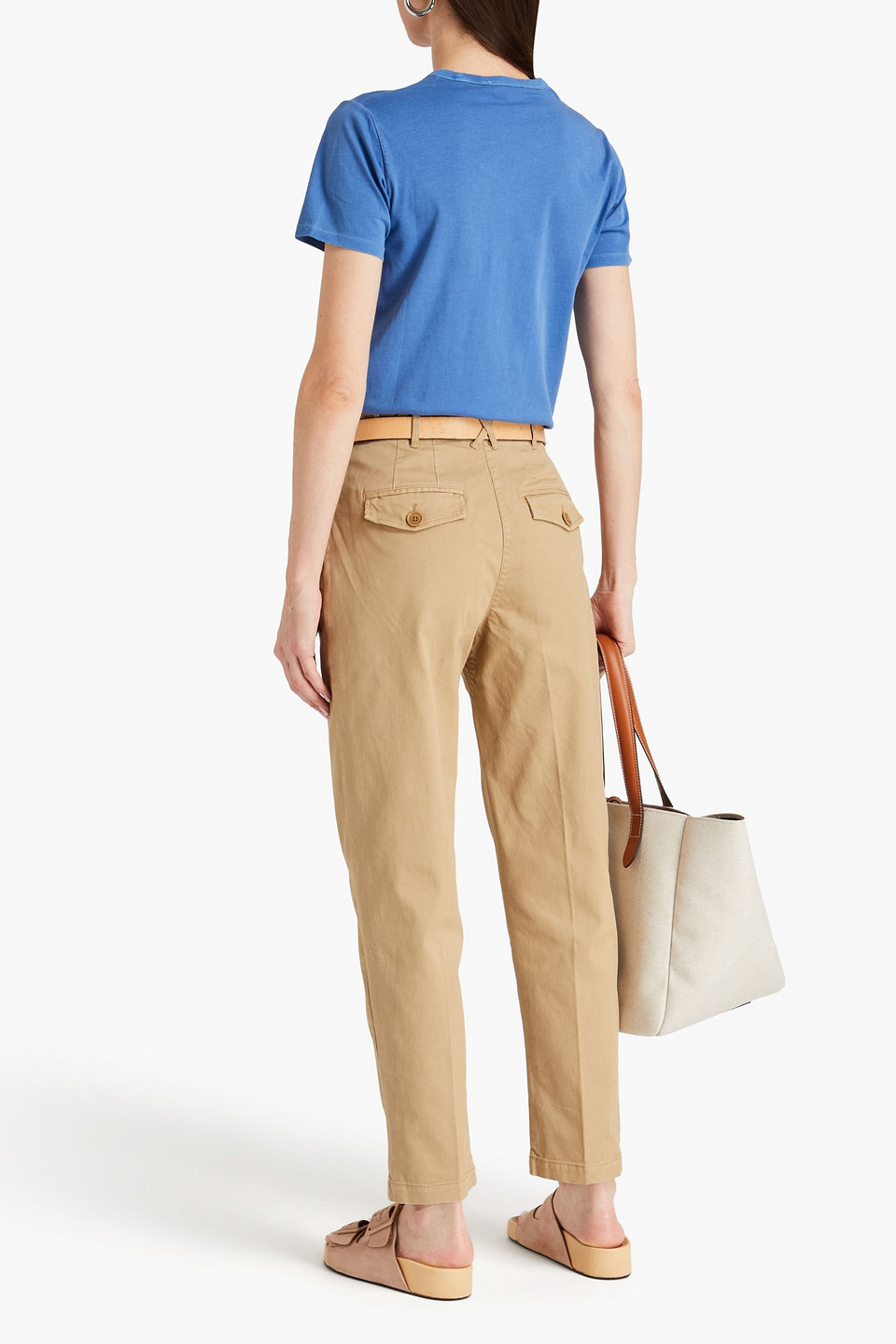 Shop Alex Mill Cotton-blend Gabardine Tapered Pants In Sand