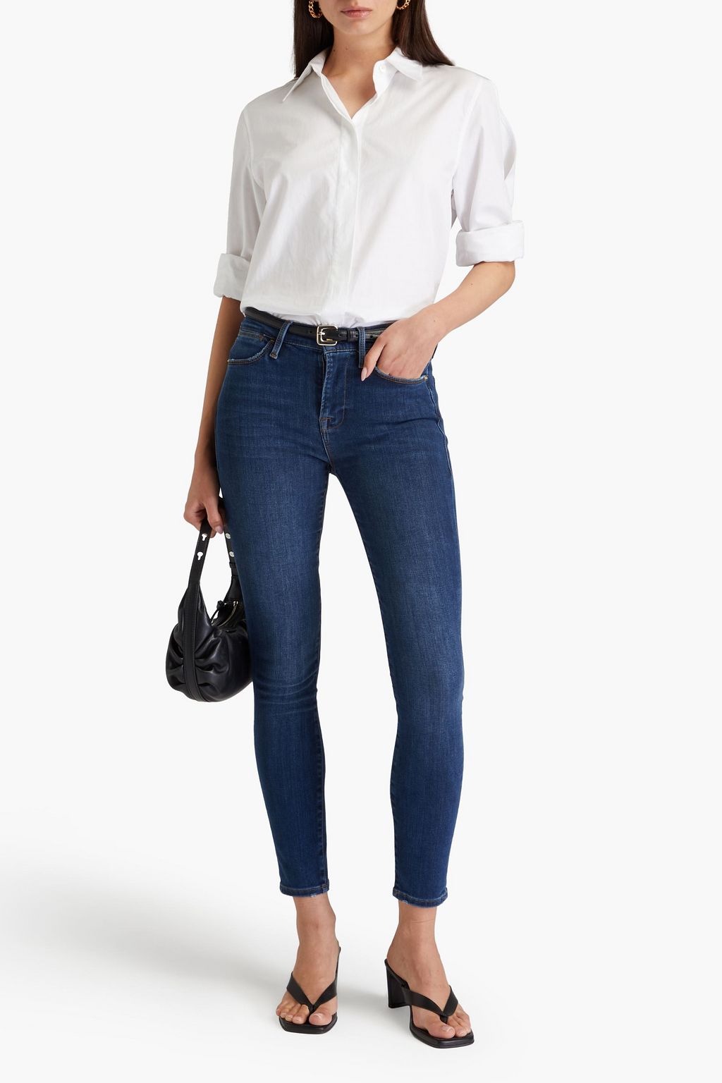 FRAME بنطلون جينز Le High Skinny بأرجل ضيقة وخصر مرتفع