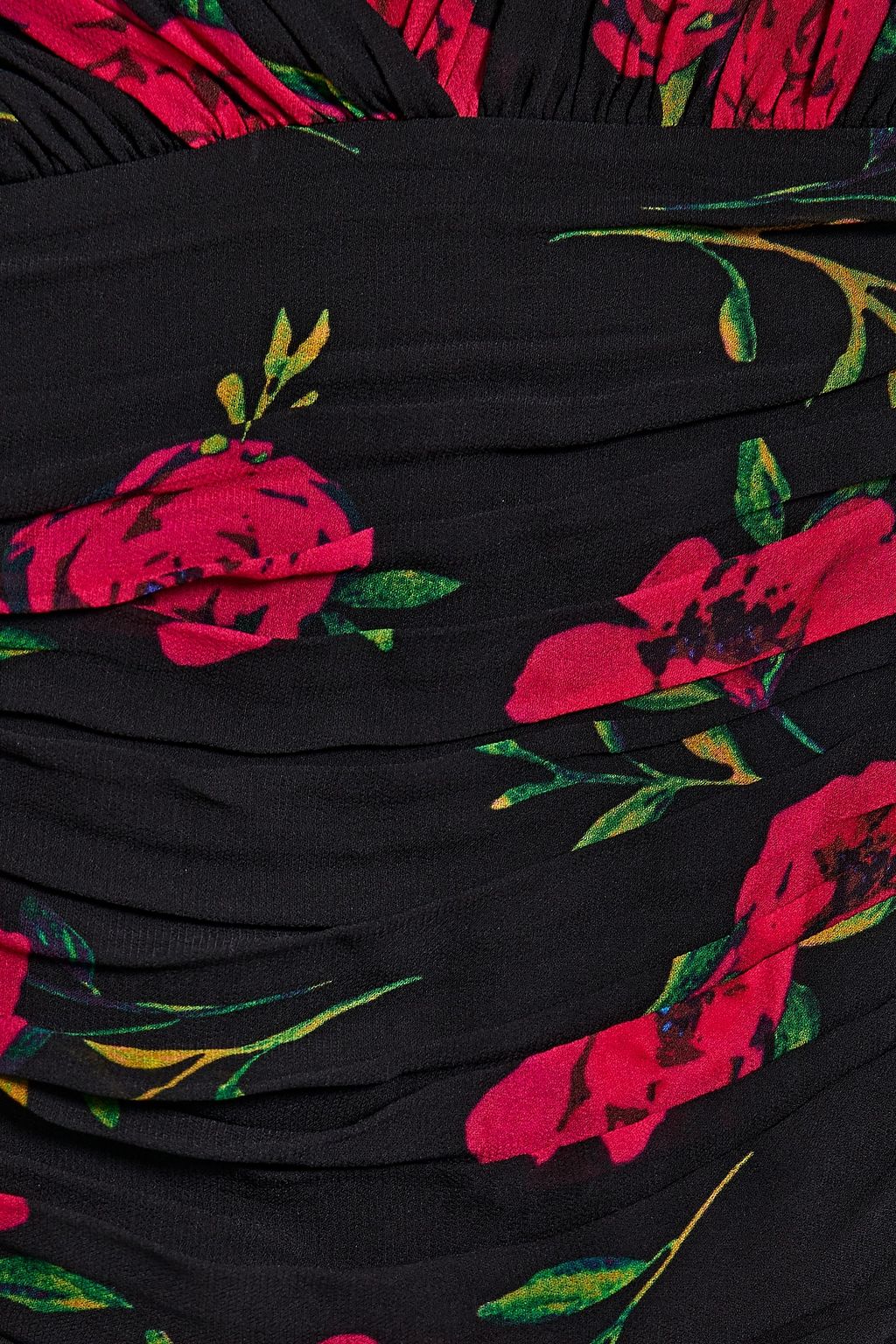 NICHOLAS Ruched floral-print chiffon top