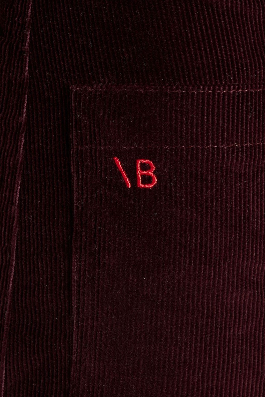 VICTORIA BECKHAM コットン混コーデュロイ ストレートレッグパンツ 刺繍