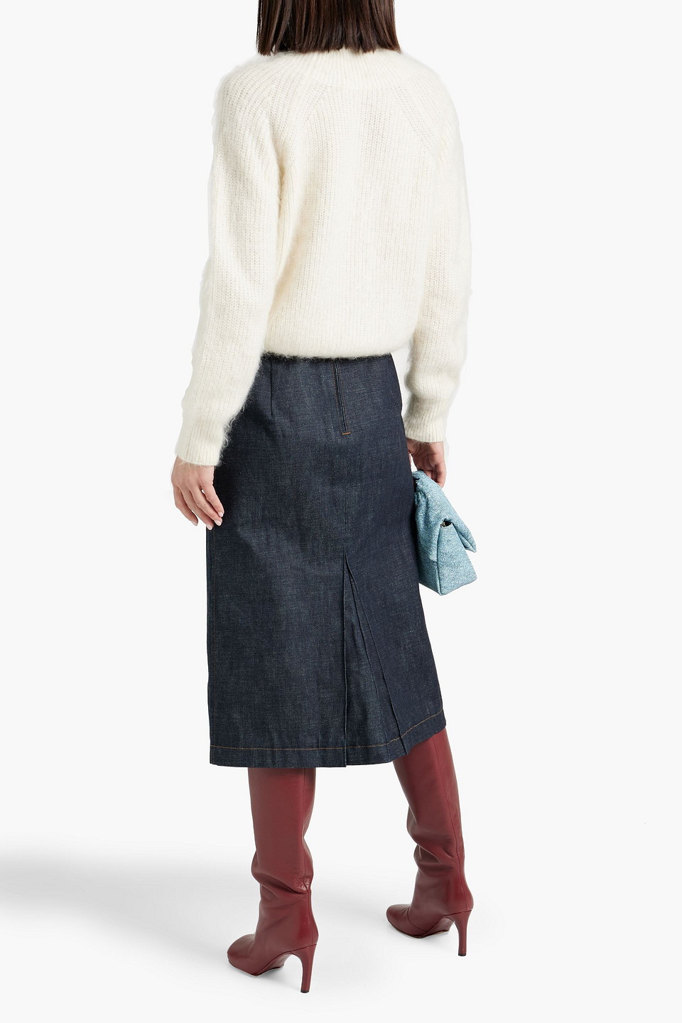 Victoria Beckham Ribbed-knit Turtleneck Sweater In Ivory