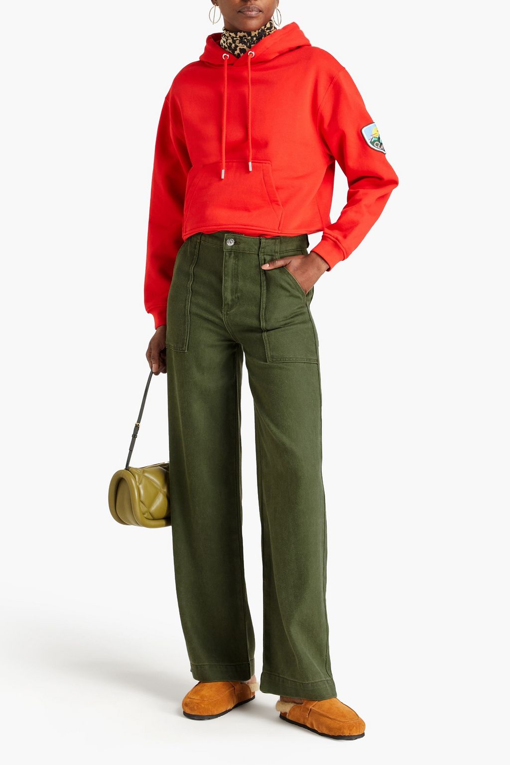 CLAUDIE PIERLOT 라이오셀 스트레이트 레그 팬츠