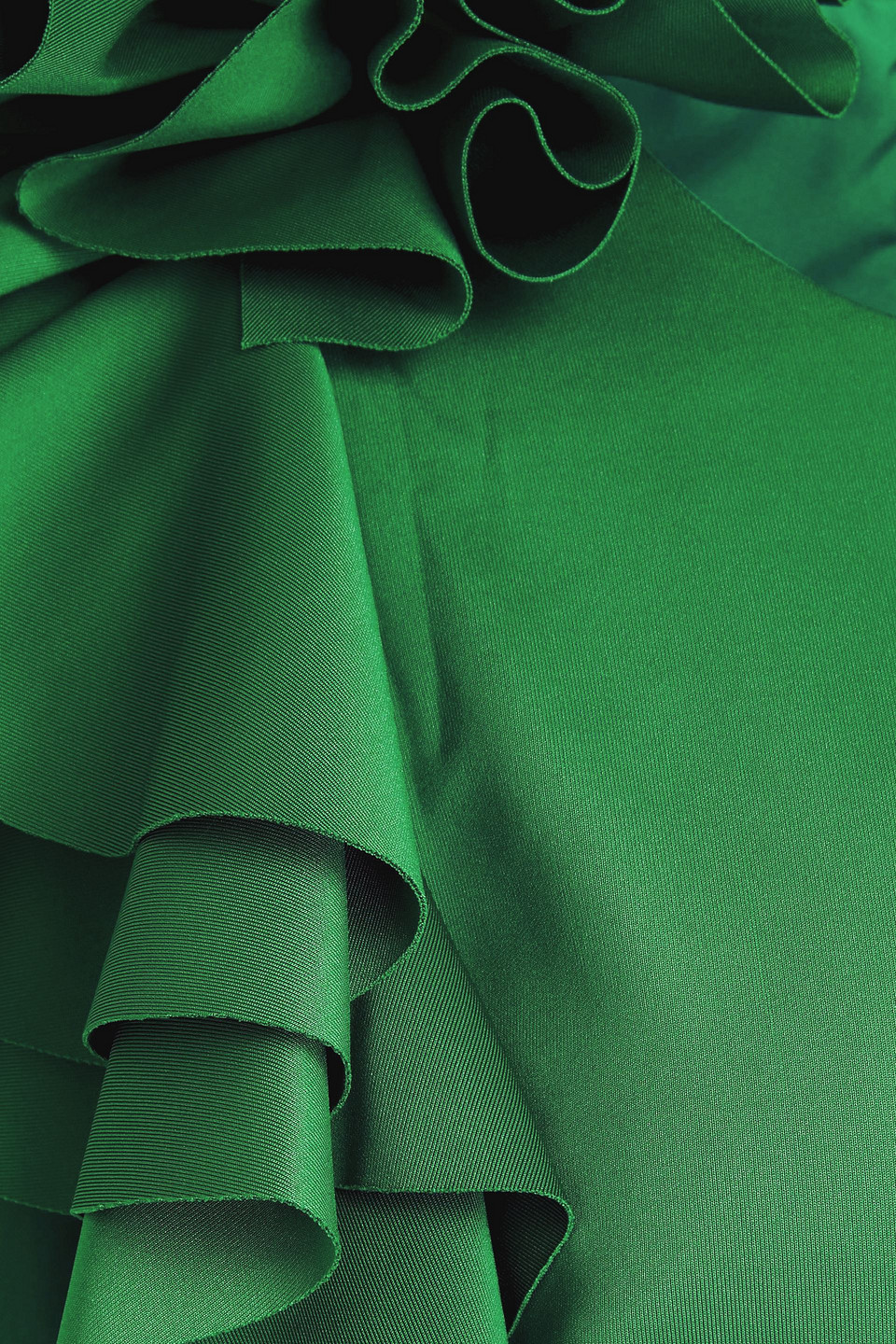 Badgley Mischka Sleeveless Ruffle A-line Midi Dress In Green