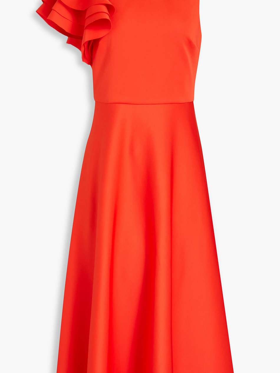 ruffled scuba midi dress