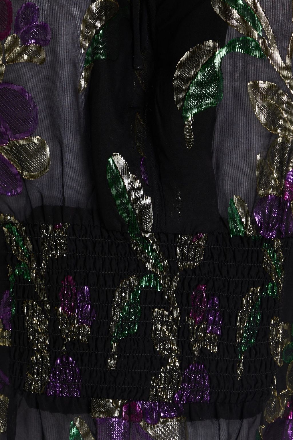 BA&SH Shirred metallic fil coupé blouse