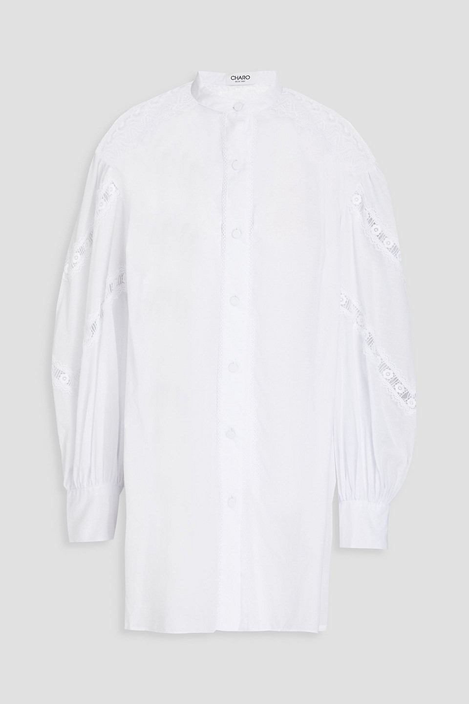 Charo Ruiz Marian Cotton-blend Broderie Anglaise Shirt In White