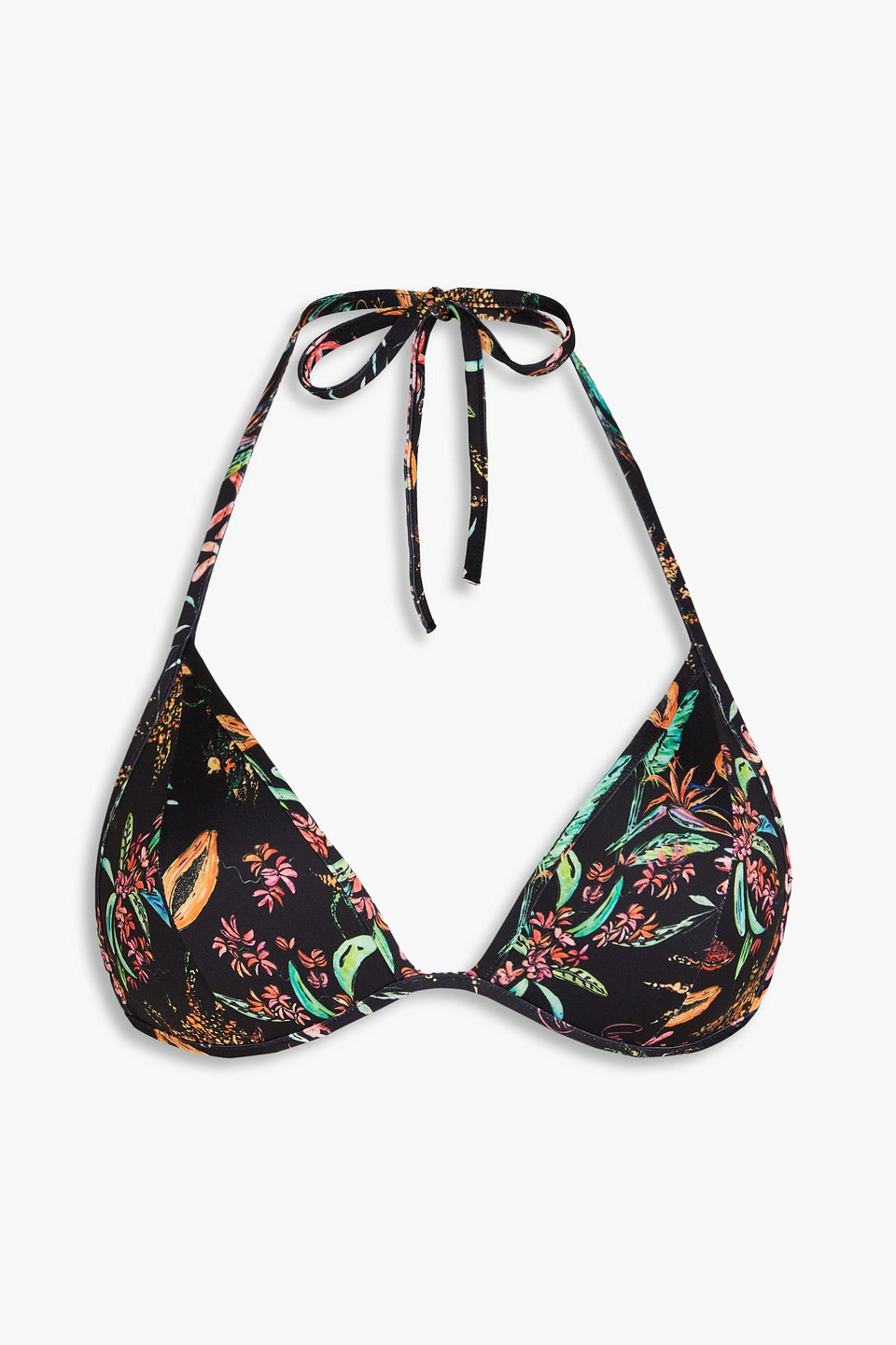 Printed triangle bikini top