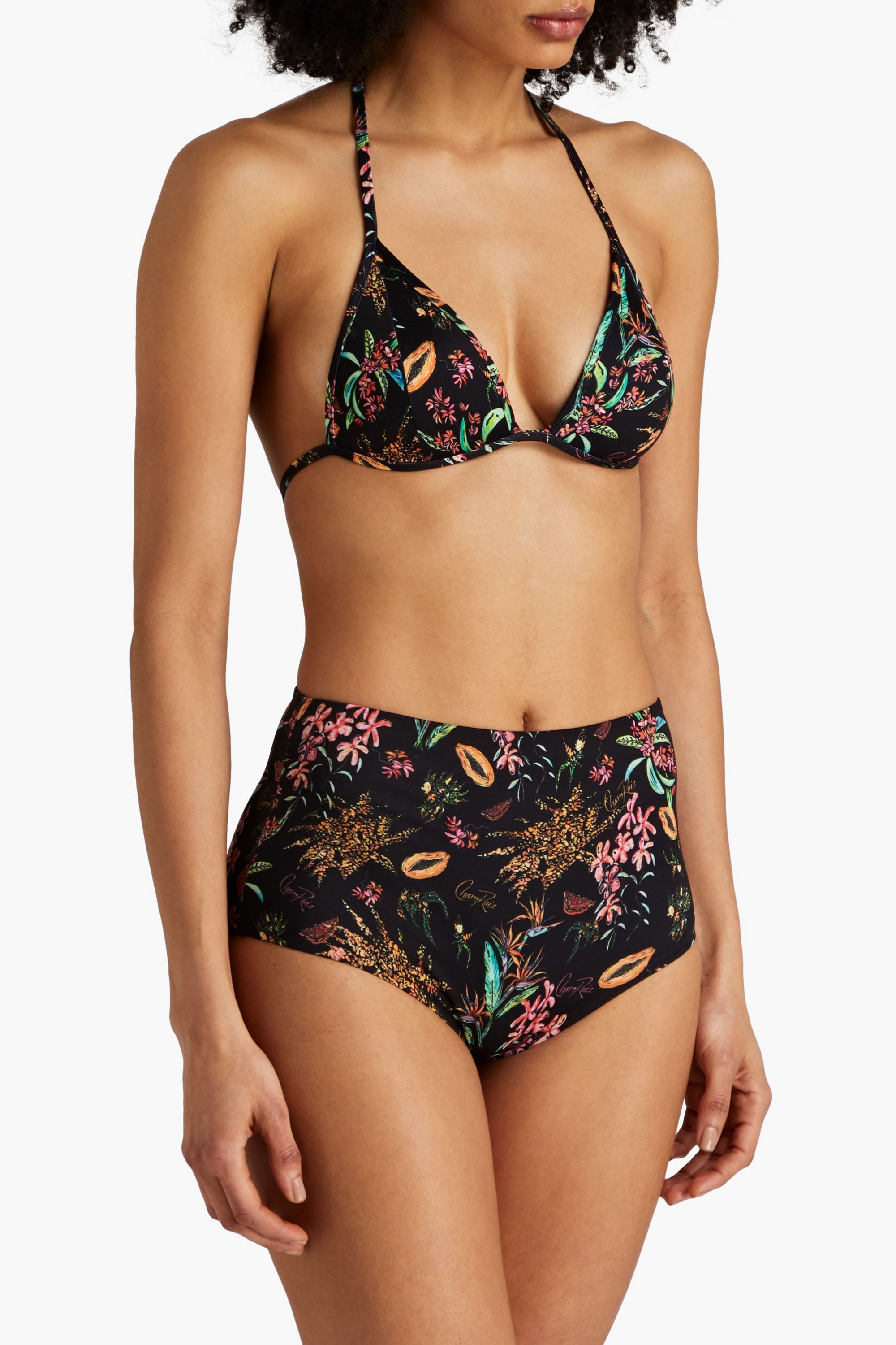 Charo Ruiz Ibiza Printed triangle bikini top