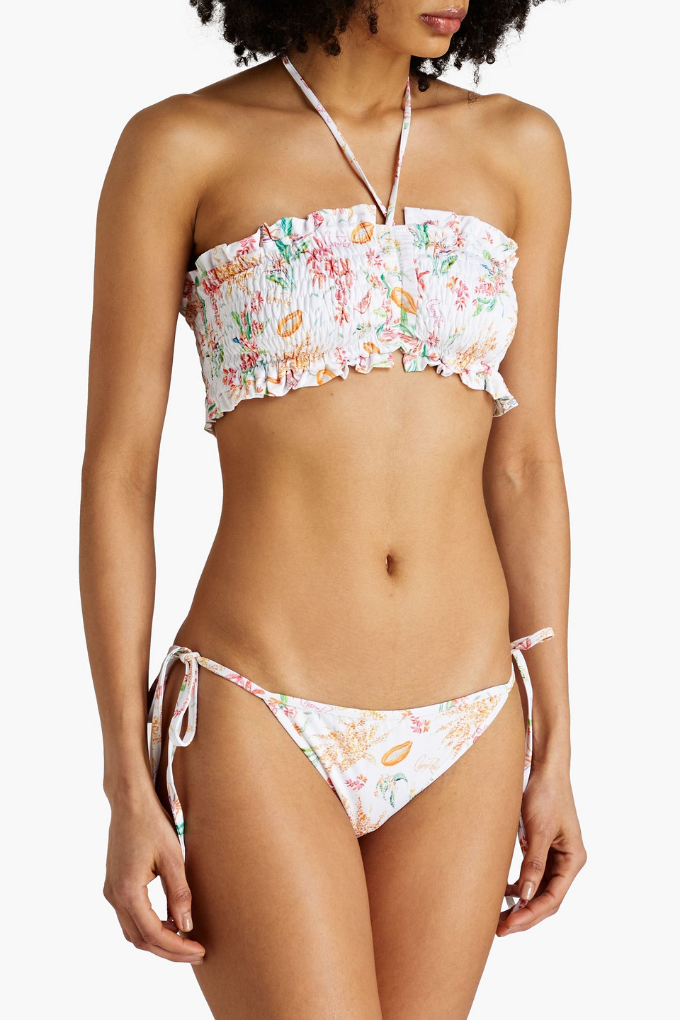  Charo Ruiz Ibiza - Tief Sitzendes Bikini-höschen Mit Print - Weiß - Xs 