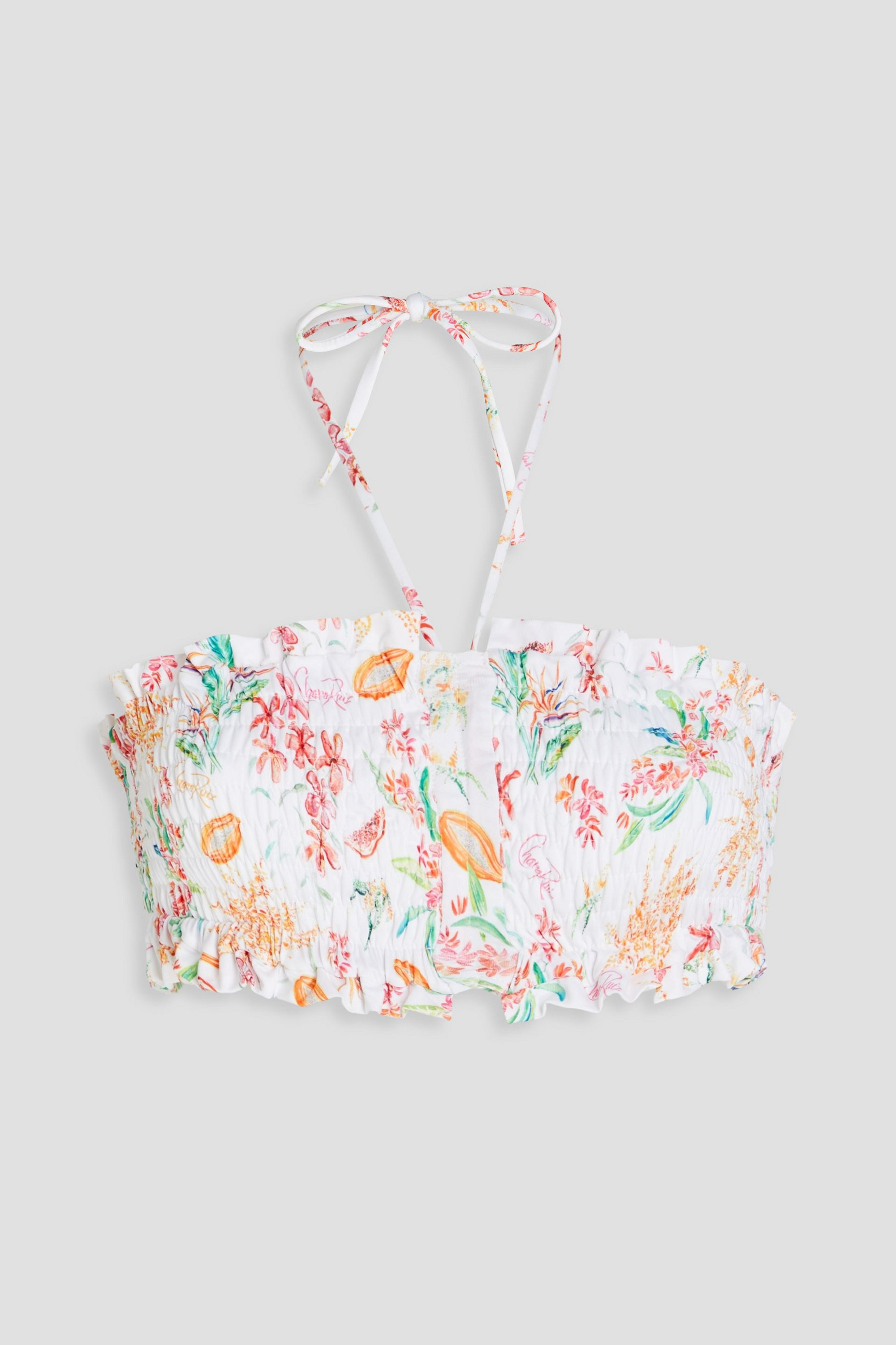 Charo Ruiz Ibiza Shirred bandeau bikini top thumbnail