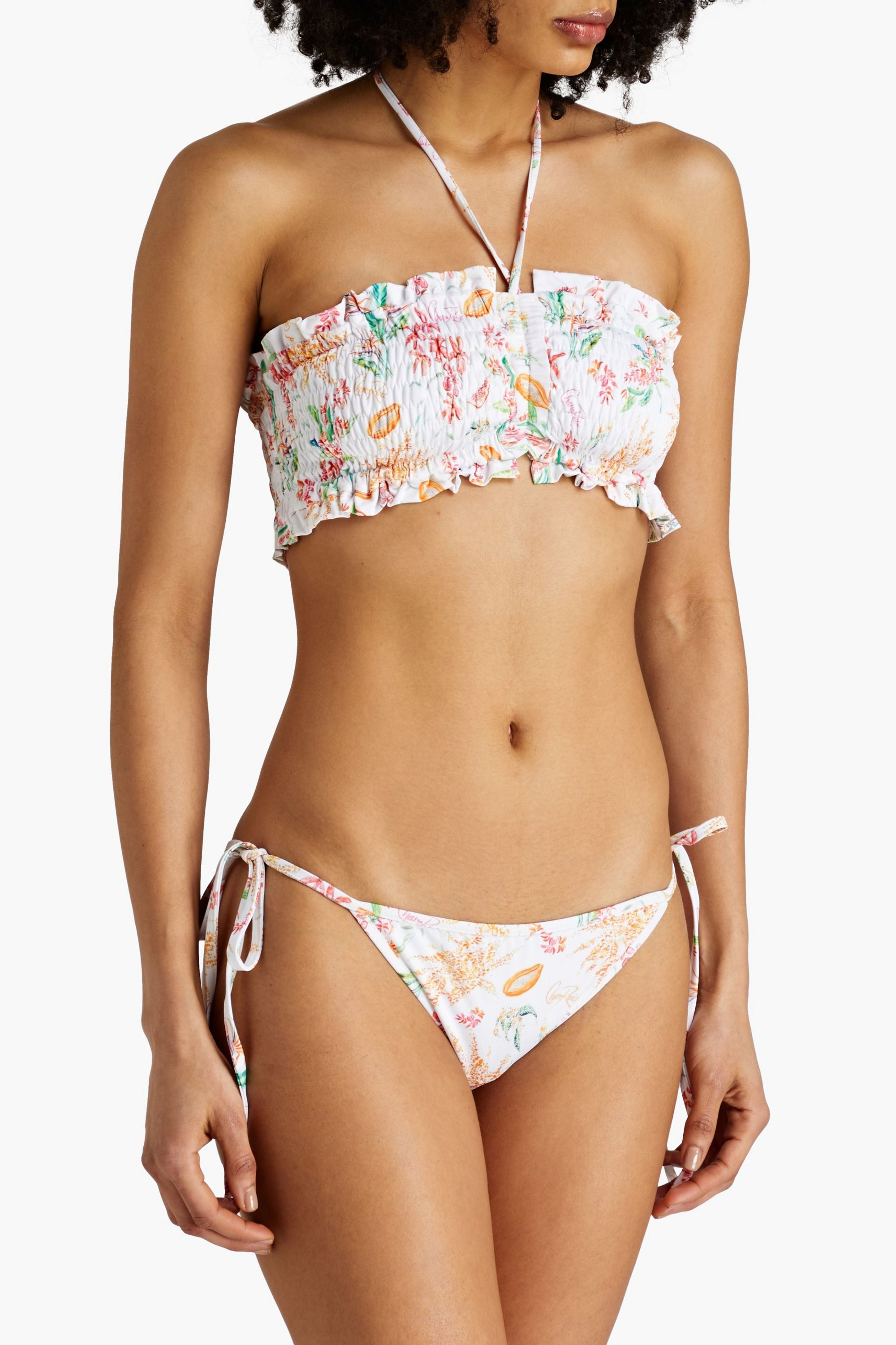 Charo Ruiz Ibiza Shirred bandeau bikini top