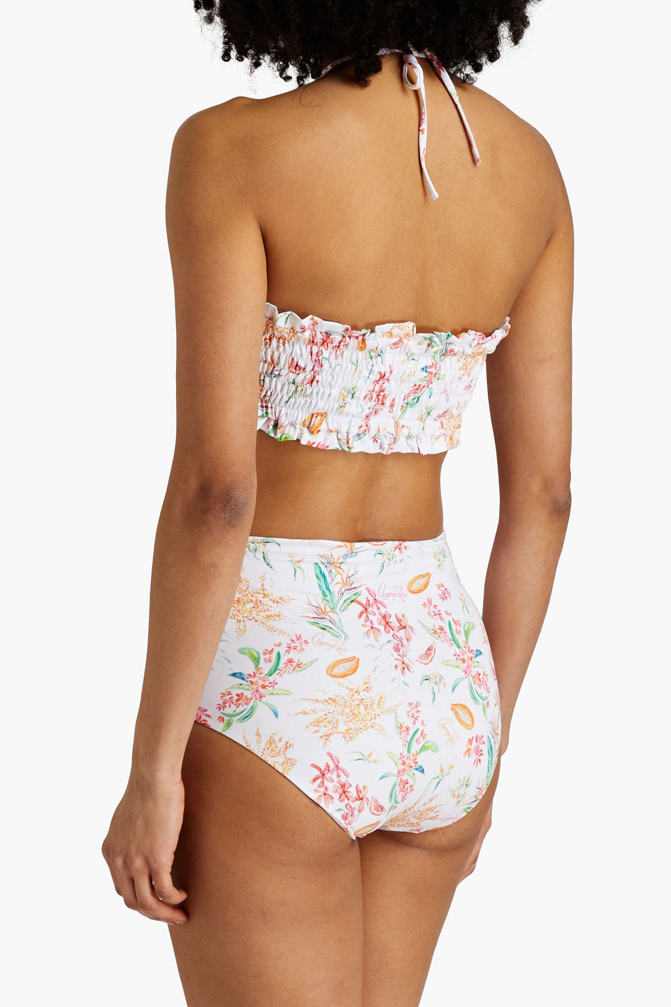  Charo Ruiz Ibiza - Hoch Sitzendes Bikini-höschen Mit Print - Weiß - Xs 