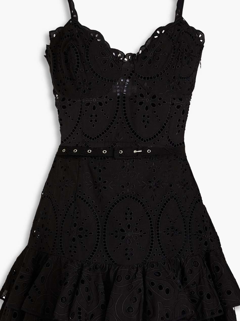 marianne ruffled broderie anglaise cotton-blend mini dress