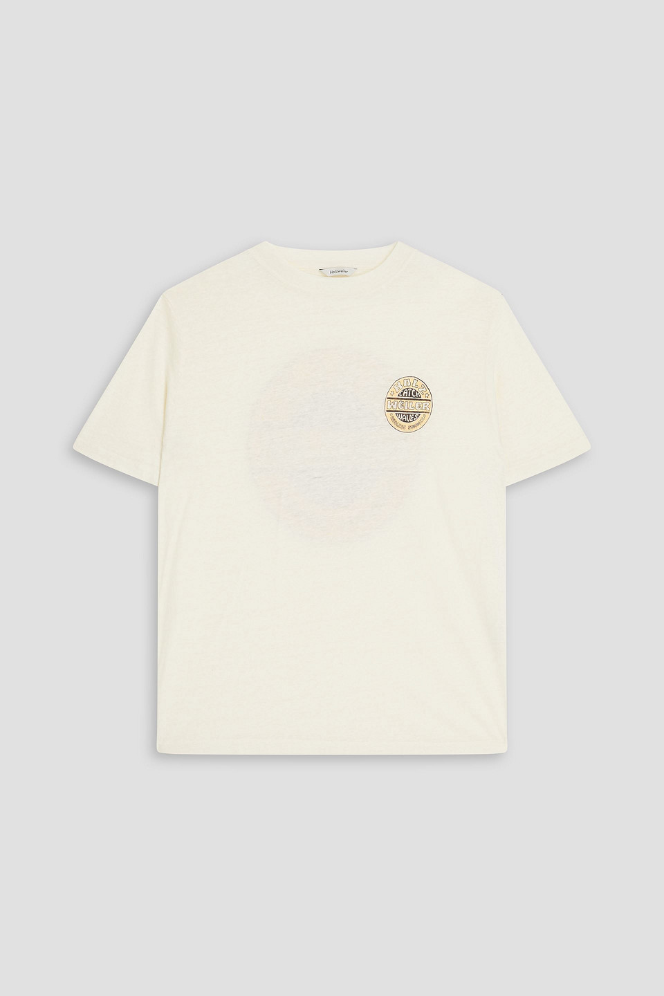 Holzweiler Logo-print Linen-jersey T-shirt In Ecru