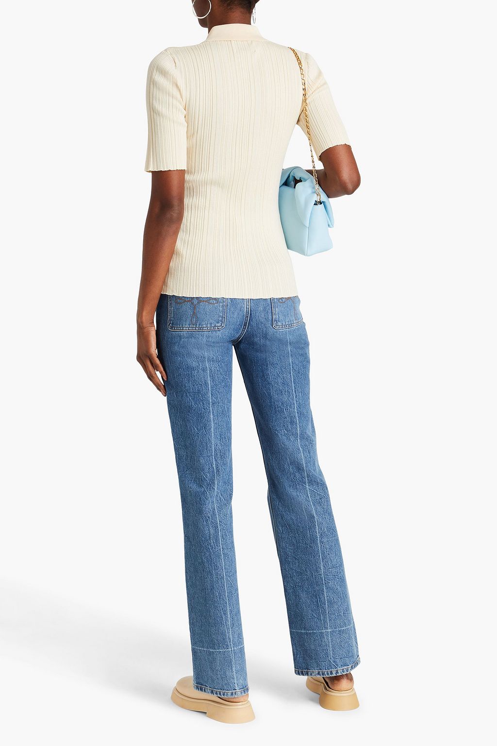 HOLZWEILER Ribbed-knit polo sweater