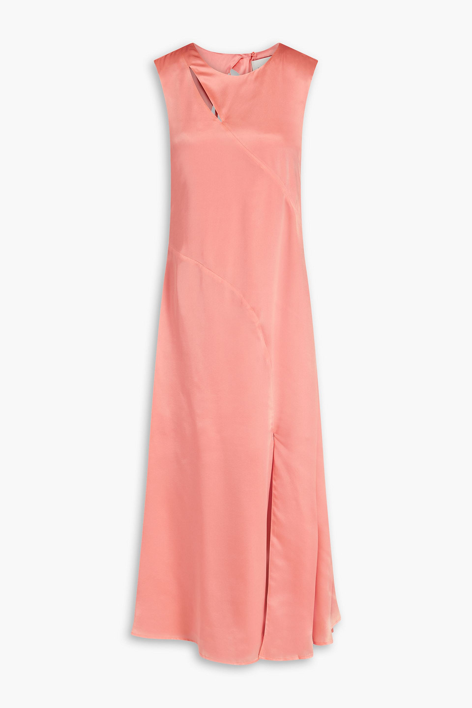 Holzweiler Cutout Silk-satin Midi Dress In Antique Rose