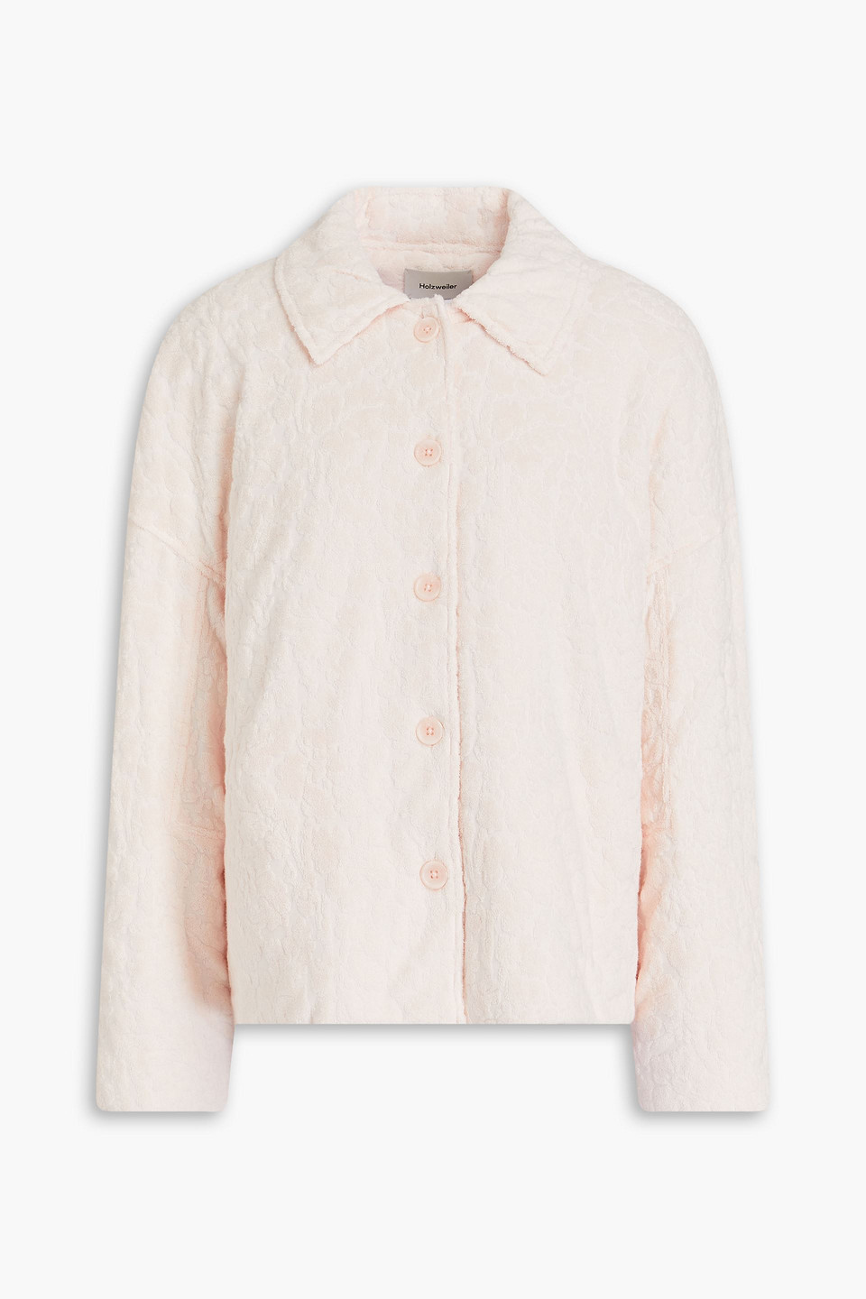 Holzweiler Cotton-blend Terry And Floral-jacquard Jacket In Pastellrosa