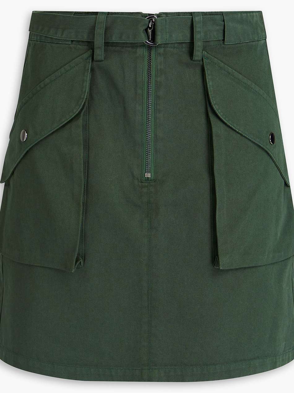 belted twill mini skirt