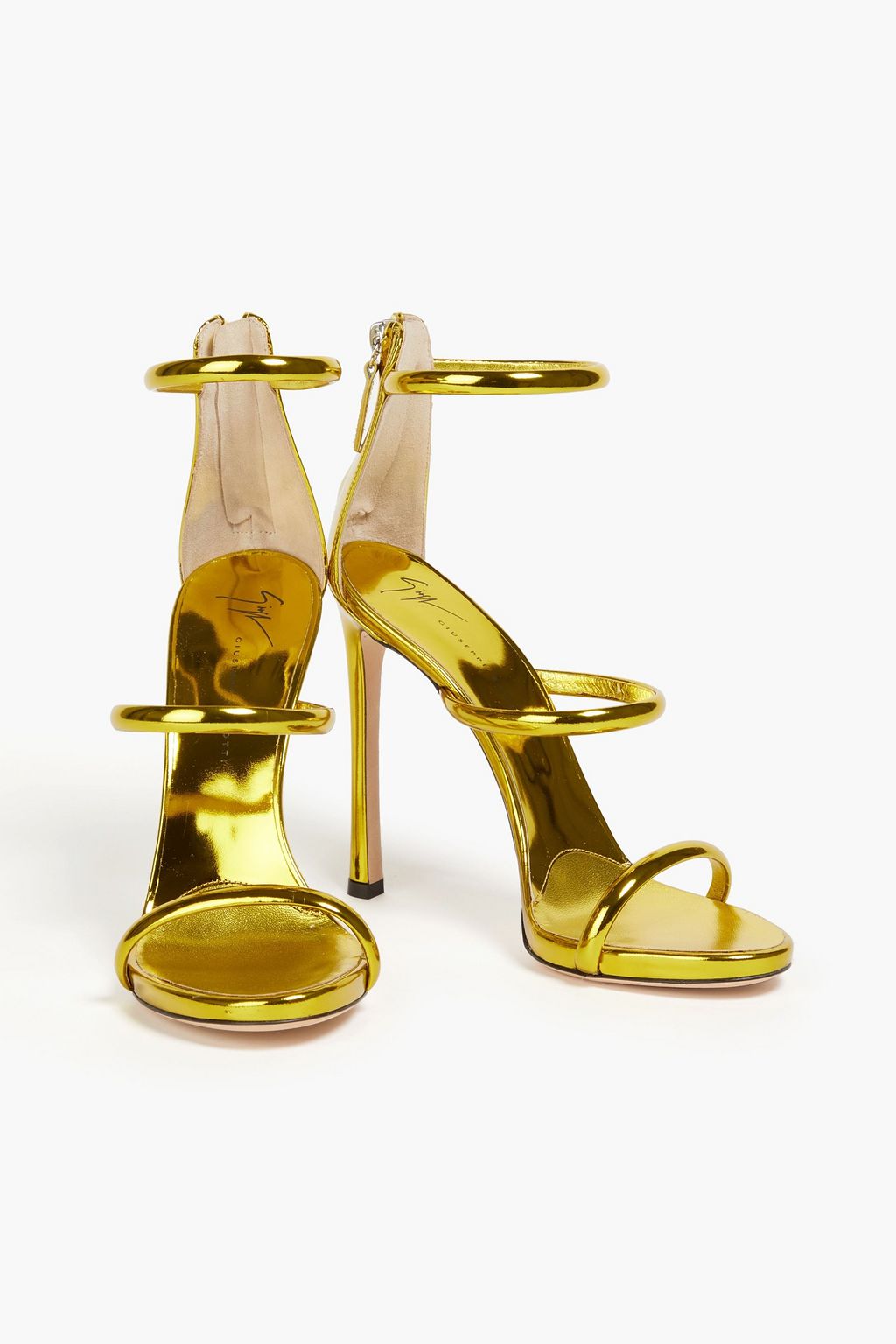 GIUSEPPE ZANOTTI صندل "هارموني" من الجلد العاكس