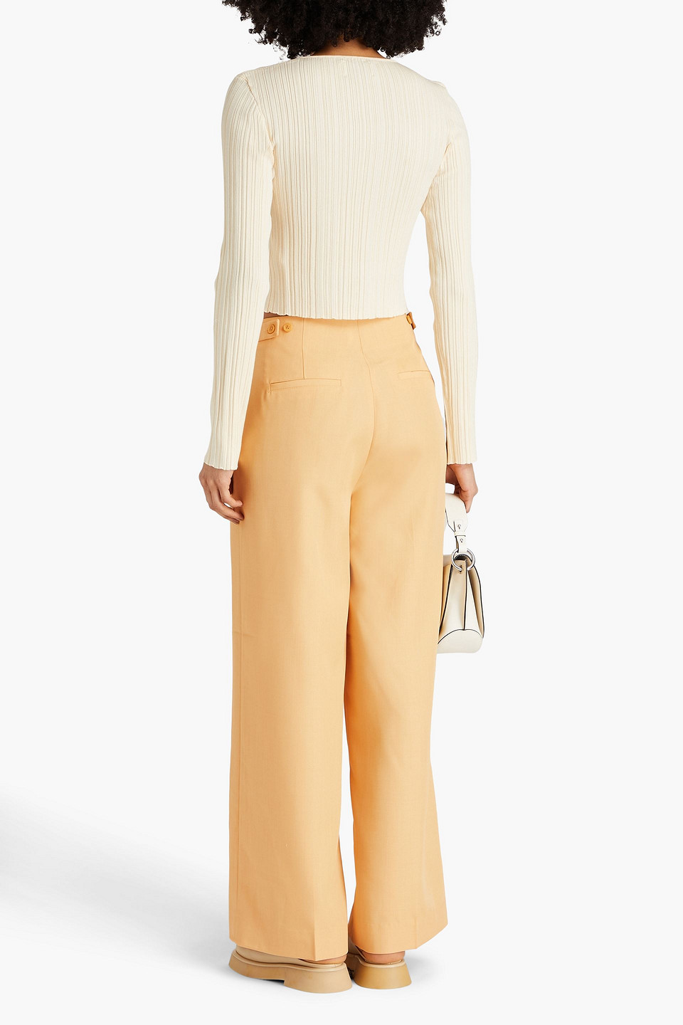 Shop Holzweiler Twill Wide-leg Pants In Pastel Orange