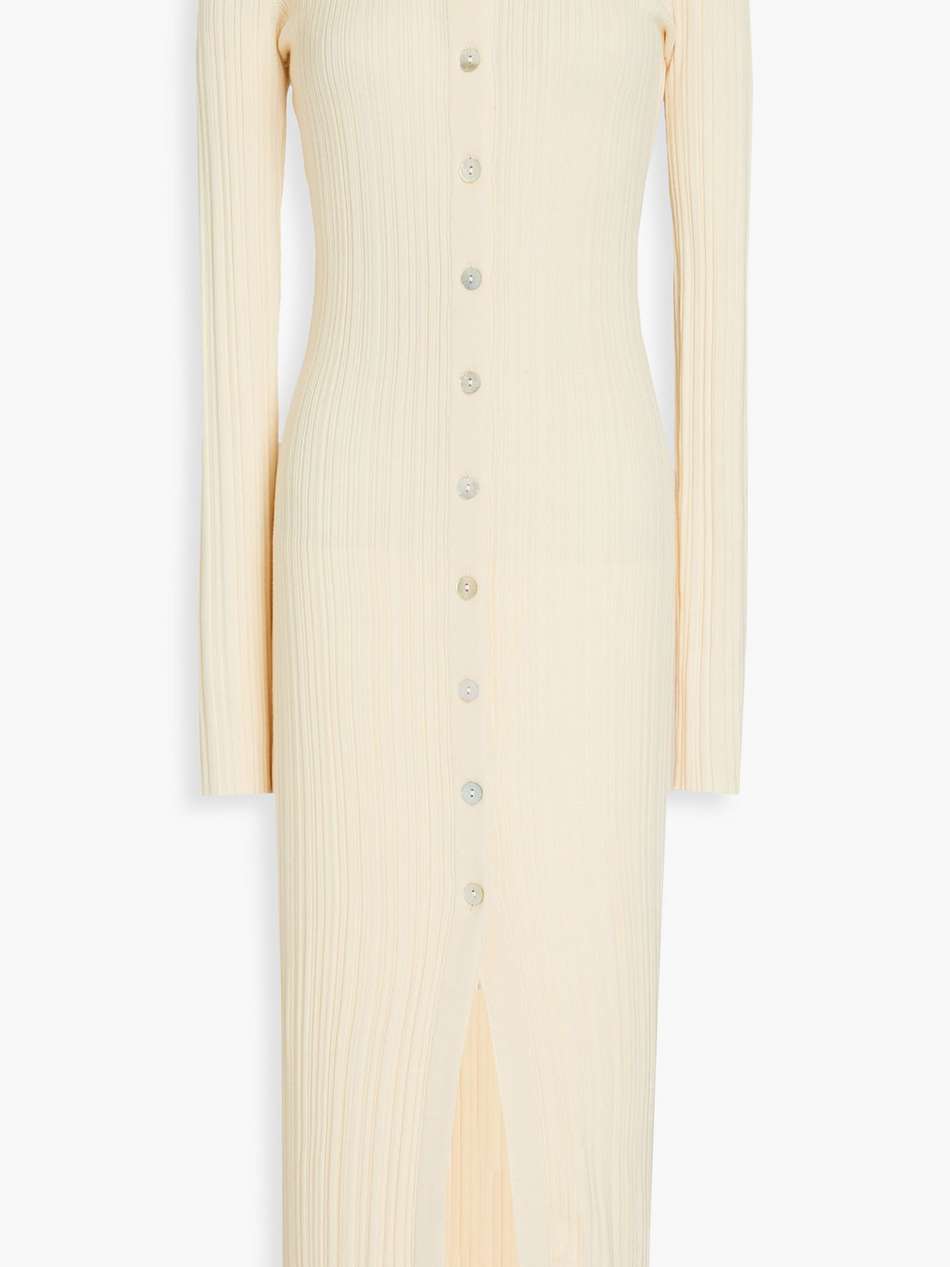 ribbed-knit midi dress
