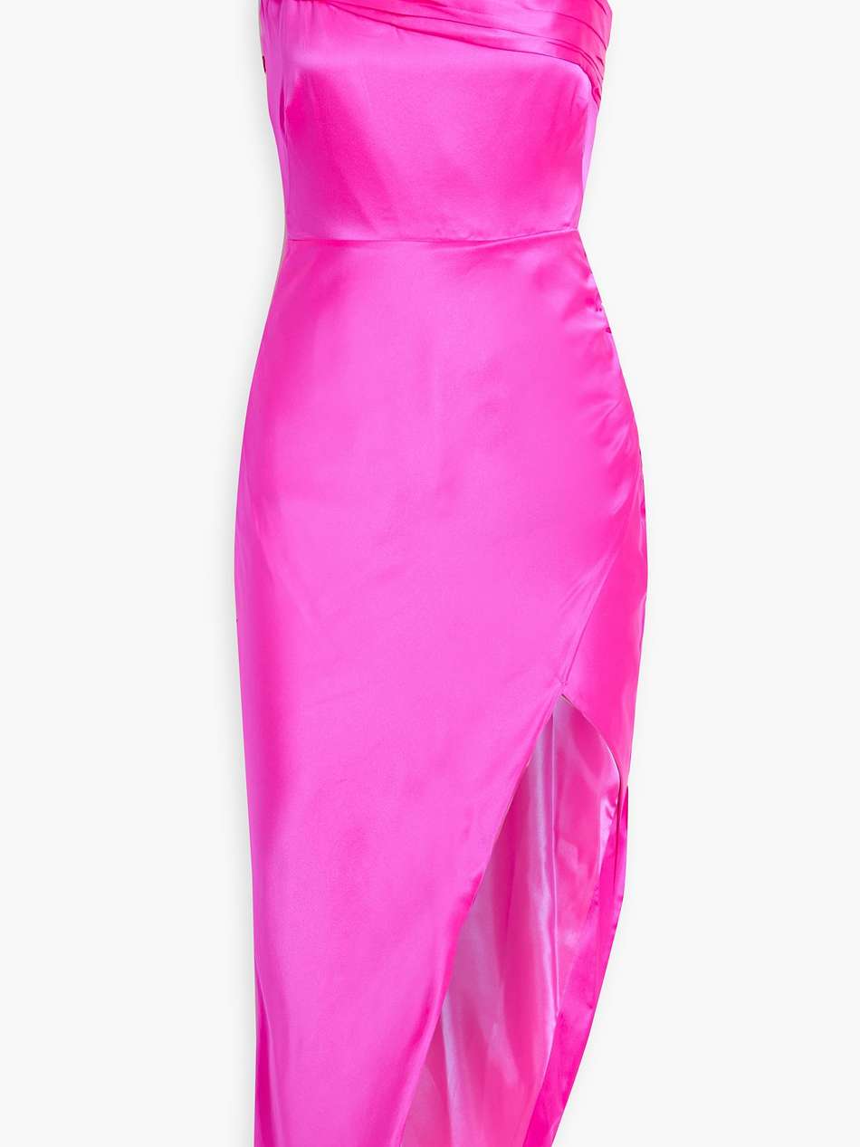 skyler draped silk-satin midi dress