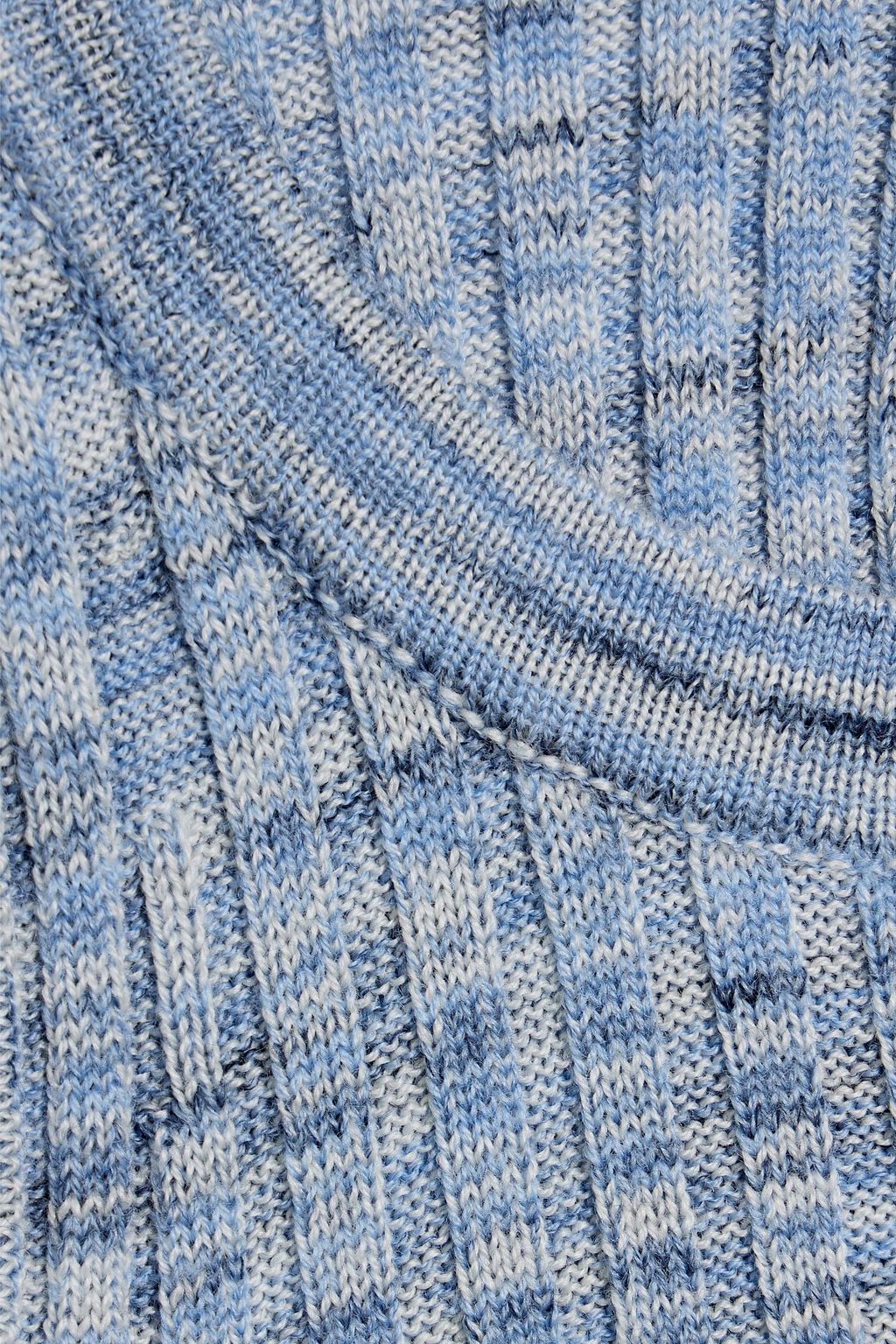 GANNI Marled ribbed merino wool midi dress