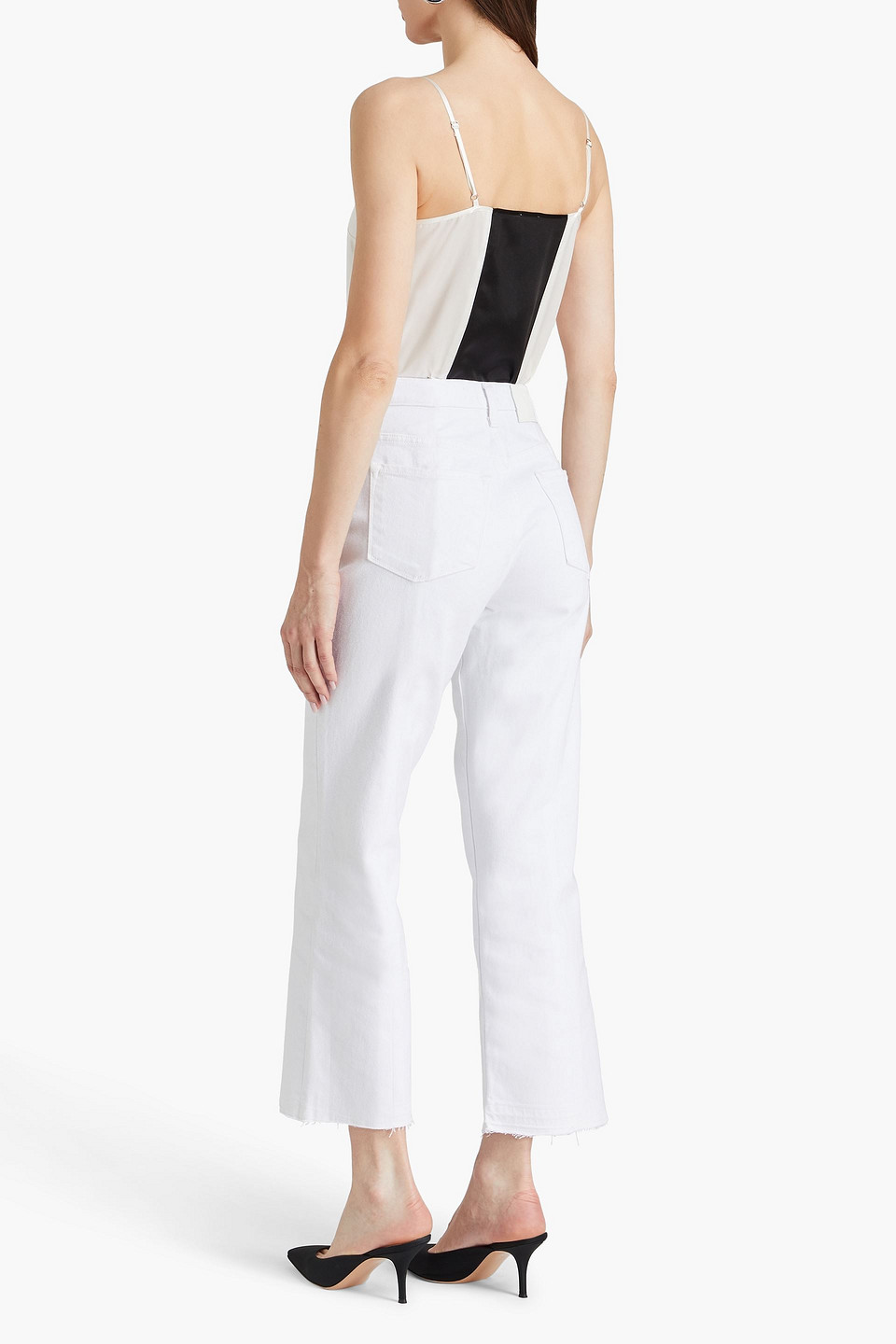 Shop E.l.v. Denim X The Outnet The High-rise Flared Jeans In White