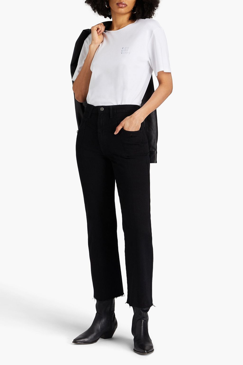 E.L.V. DENIM X THE OUTNET جينز “ذي” بحواف واسعة وخصر عالٍ