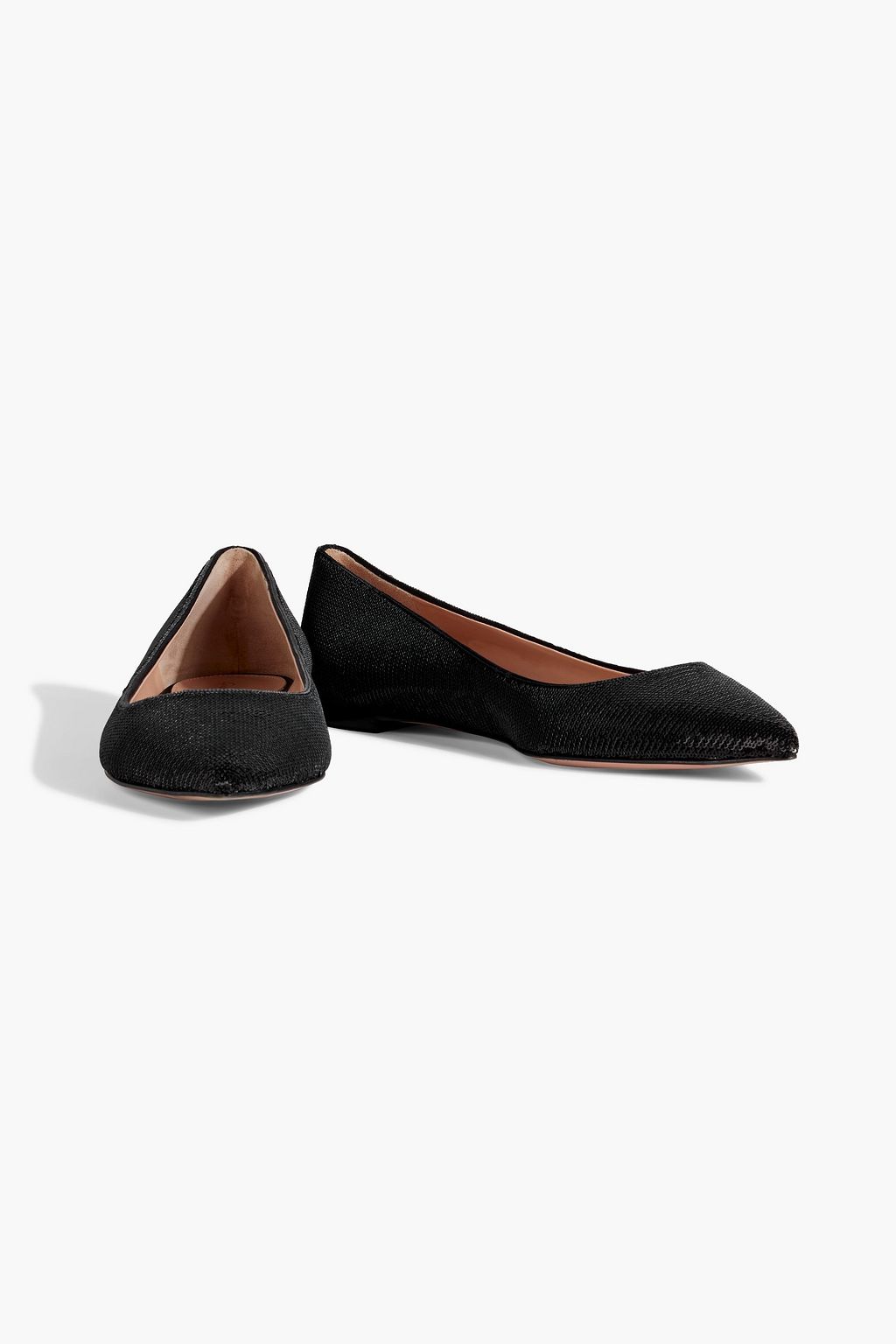 Palladium sequined satin point toe flats black EU 36.5