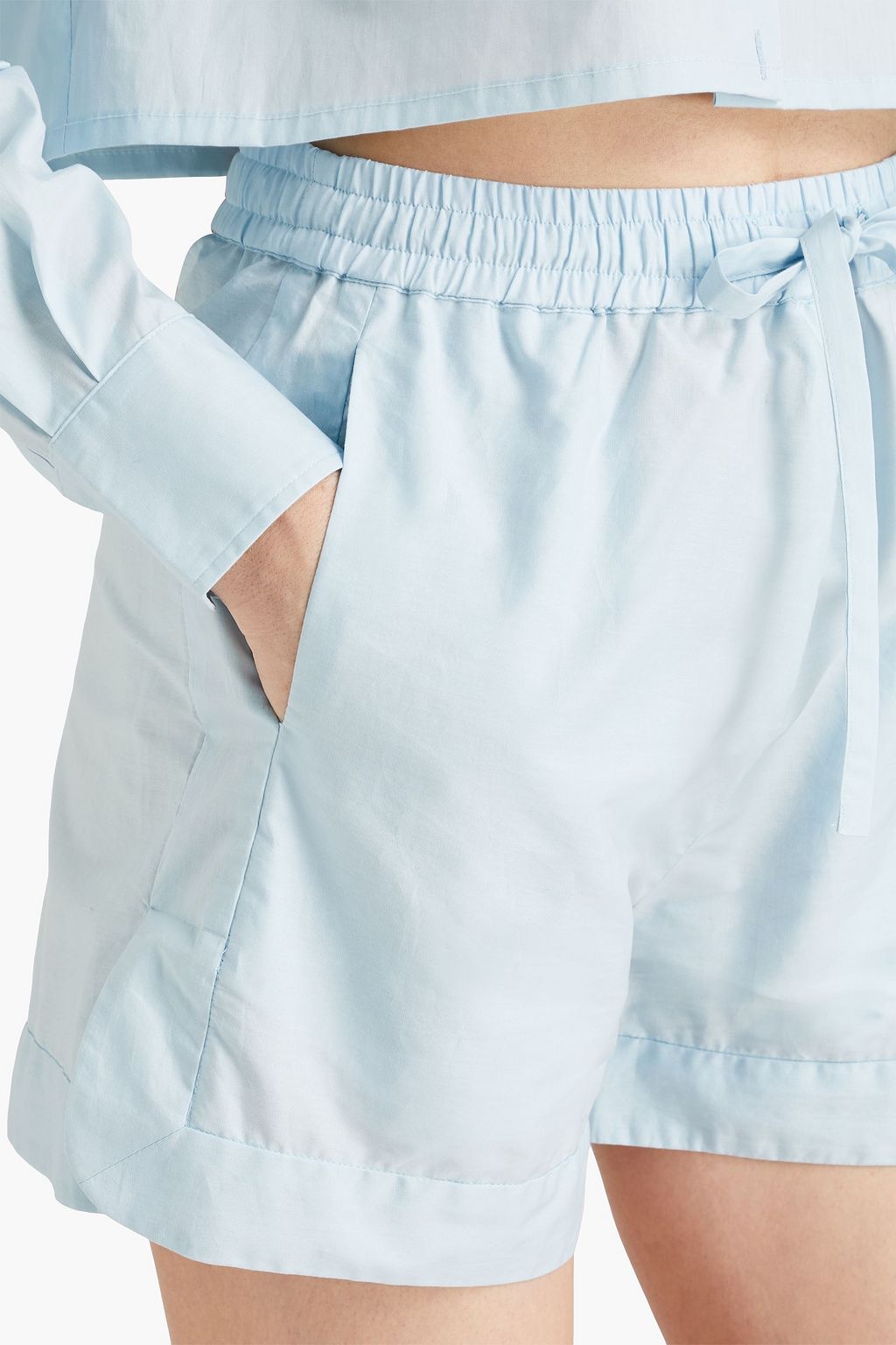 E.L.V. DENIM X THE OUTNET شورت “ذي” مصنوع من قطن بوبلين