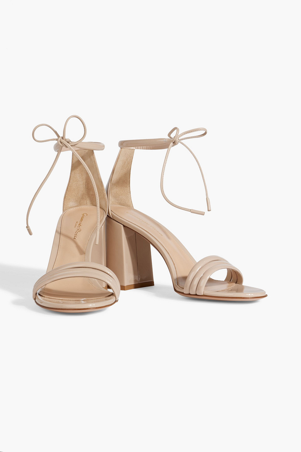 Shop Gianvito Rossi Sydney 85 Patent-leather Sandals In Neutral