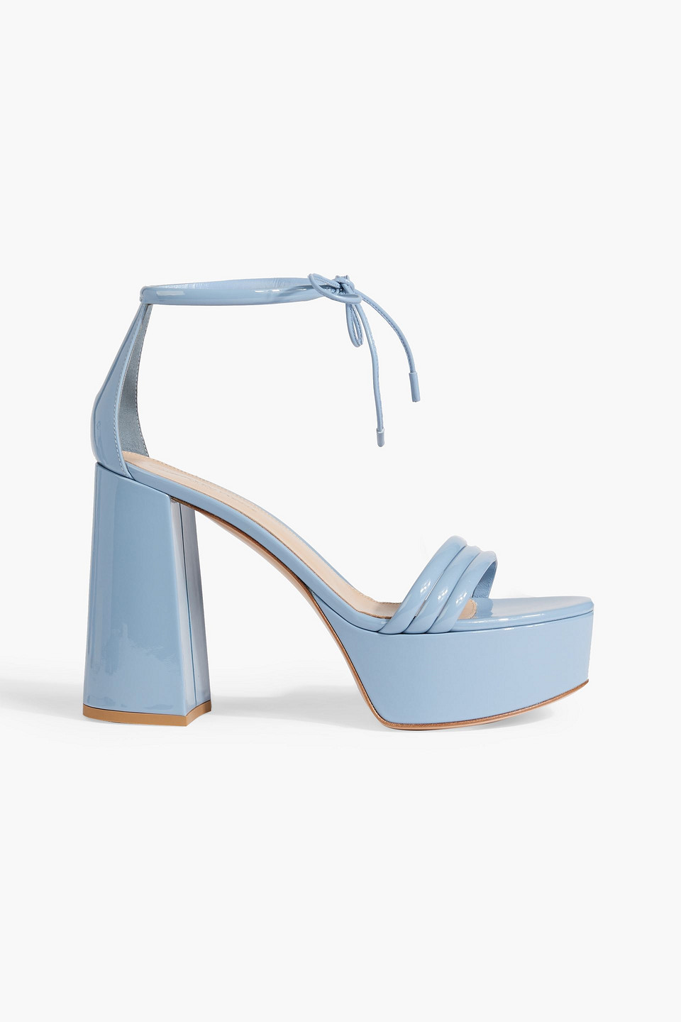 Gianvito Rossi Patent-leather Platform Sandals In Light Blue