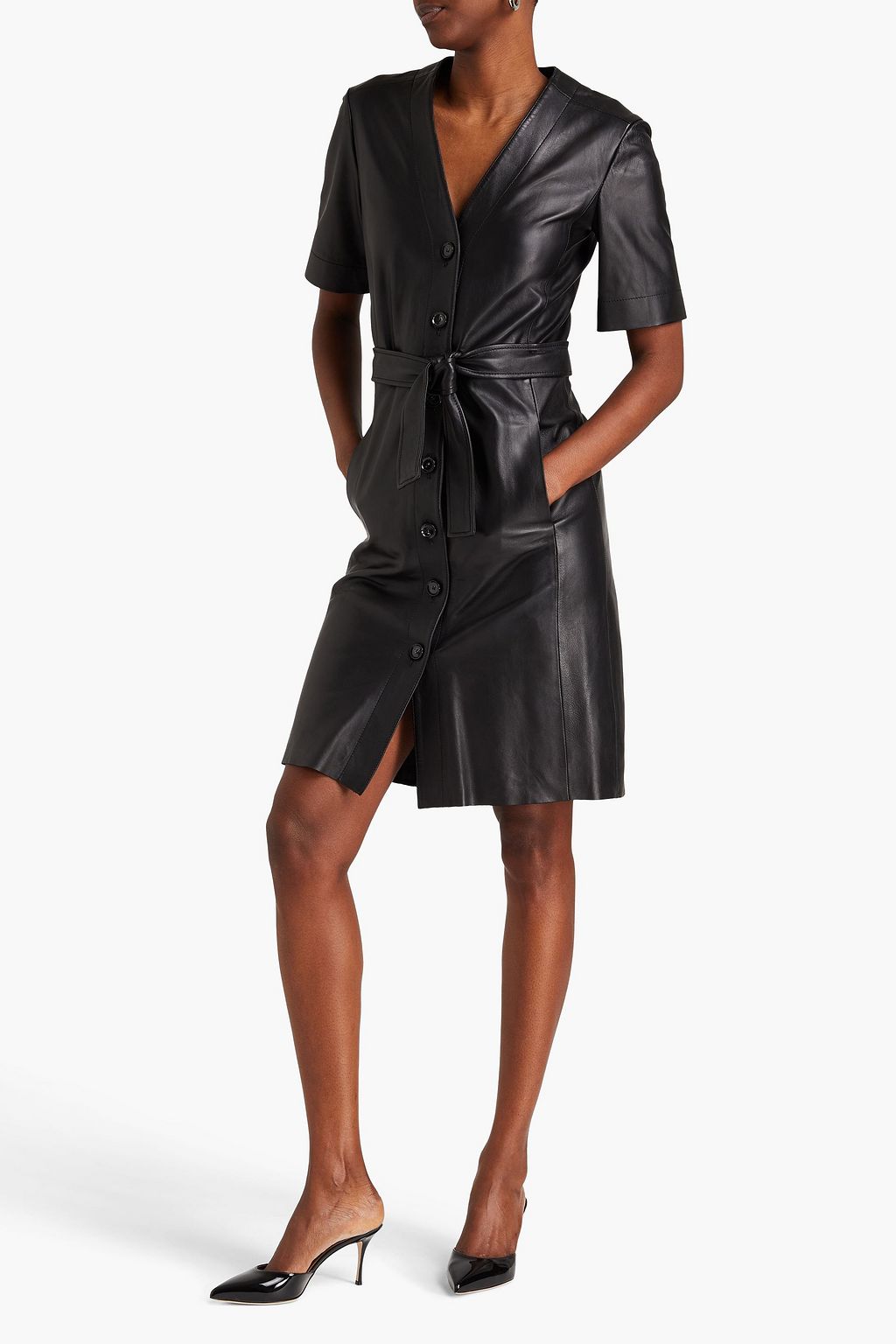 E.L.V. DENIM X THE OUTNET The Modular convertible leather dress