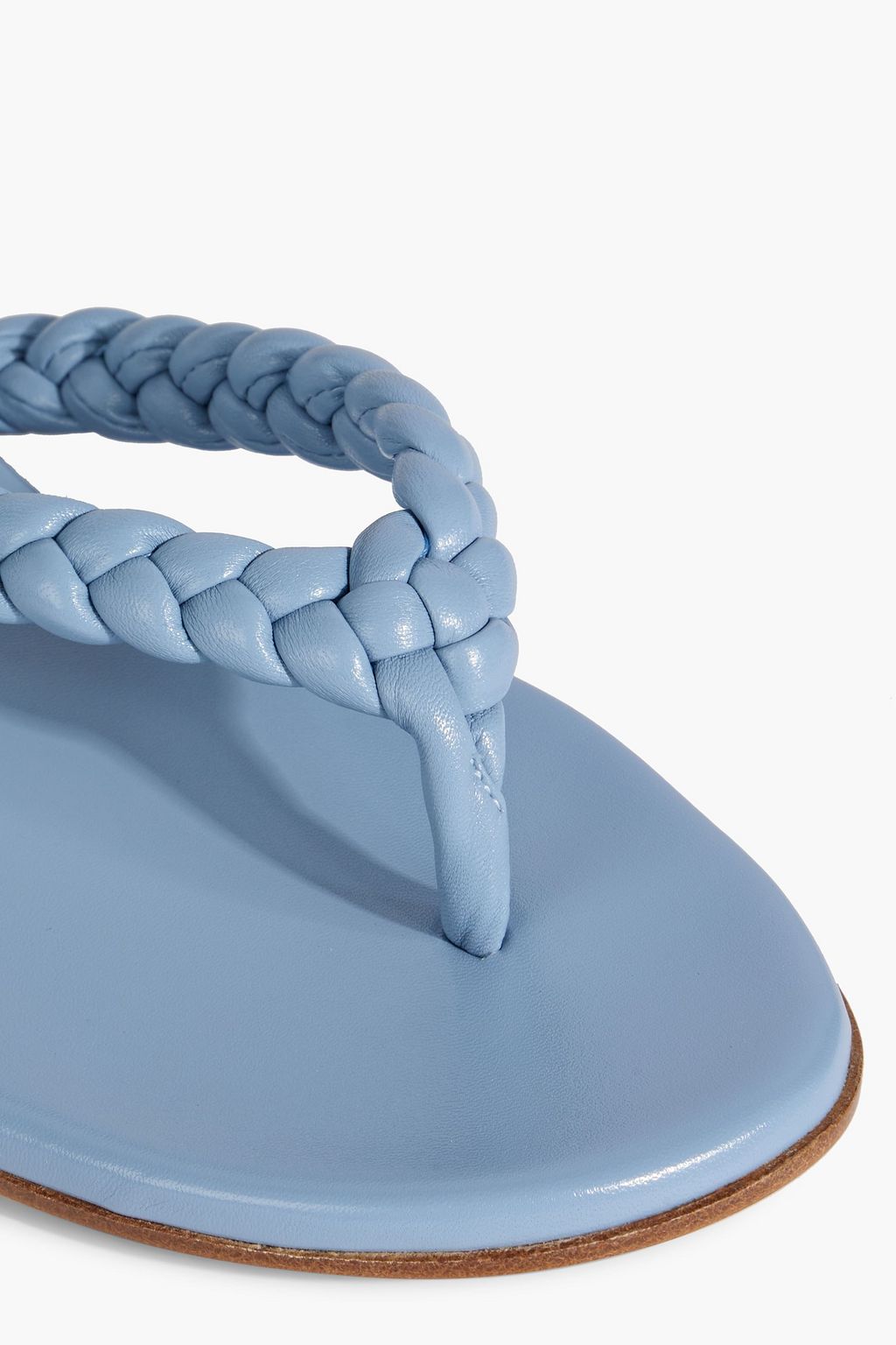 GIANVITO ROSSI Tropea braided leather flip flops
