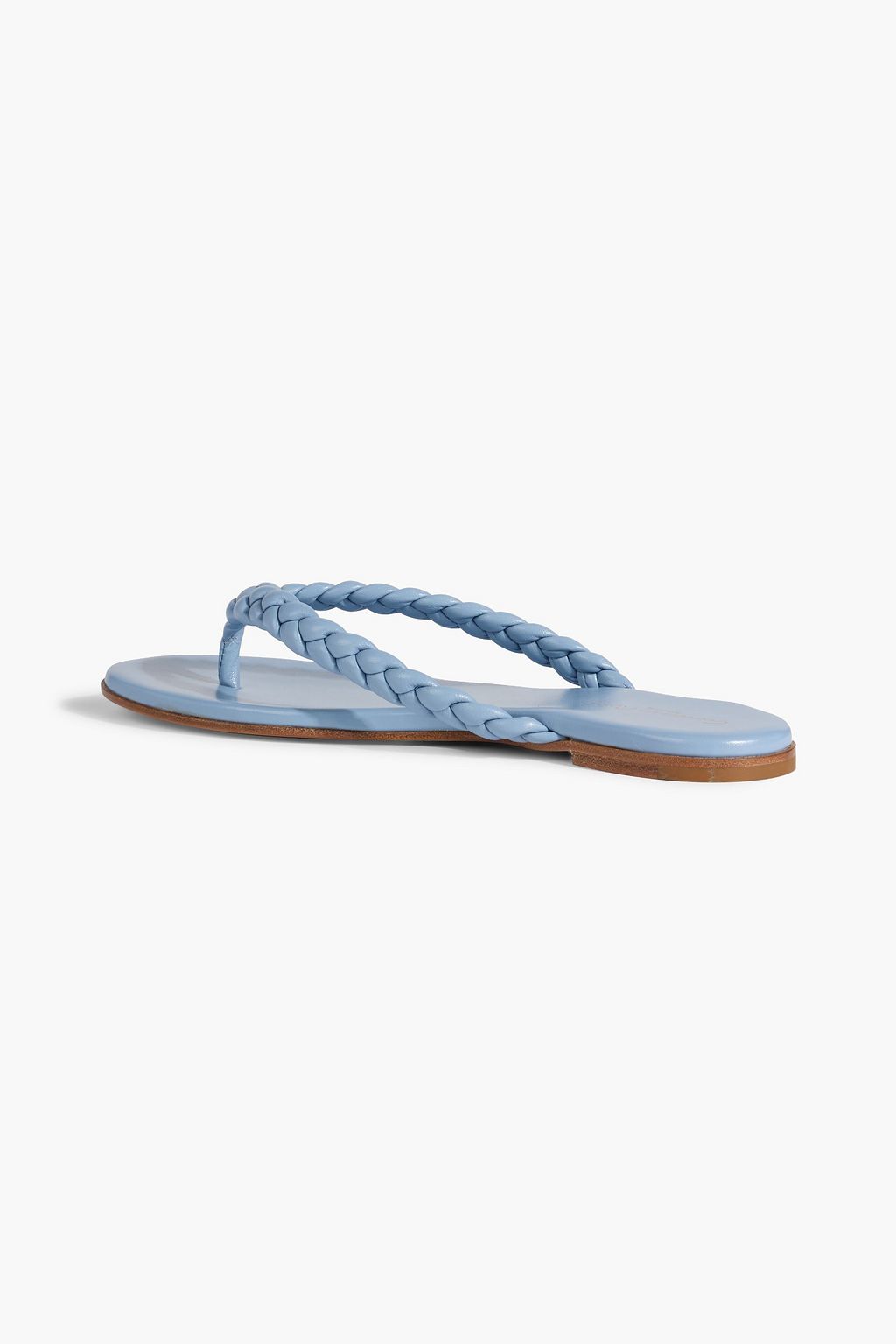 GIANVITO ROSSI Tropea braided leather flip flops