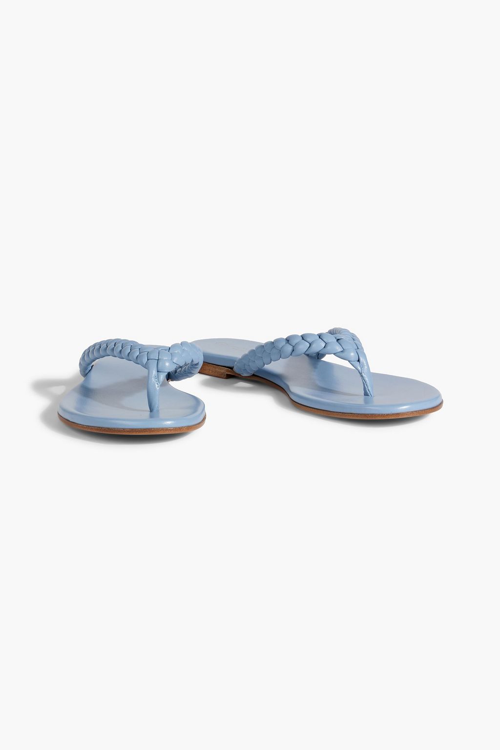 GIANVITO ROSSI Tropea braided leather flip flops