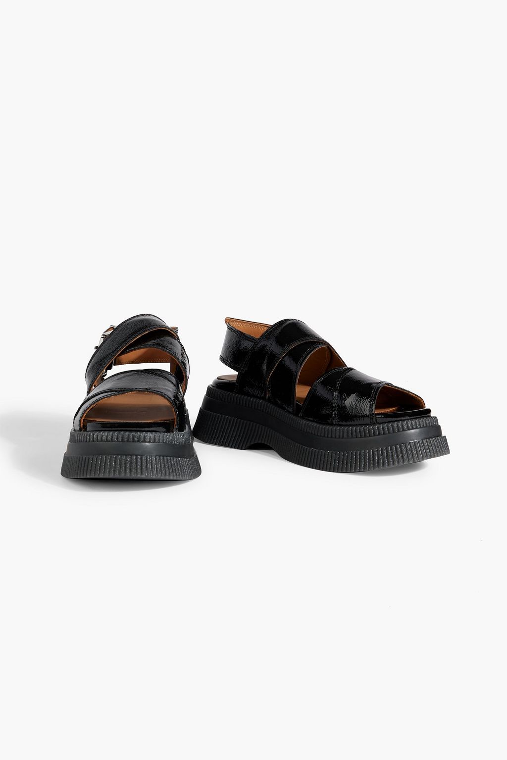 GANNI Patent-leather platform sandals