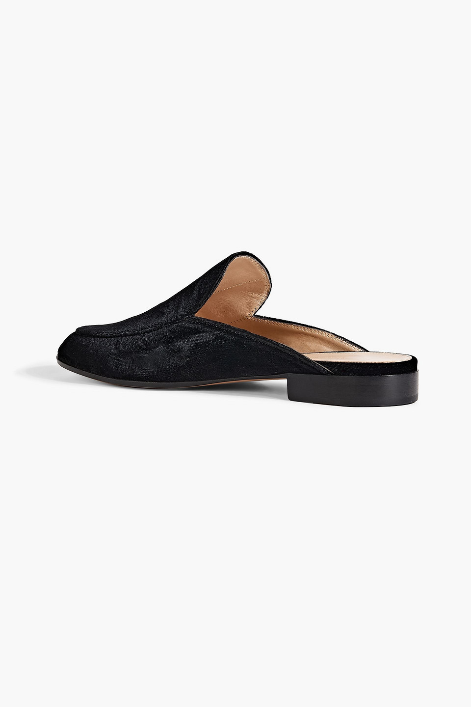 Shop Gianvito Rossi Palau Velvet Slippers In Black