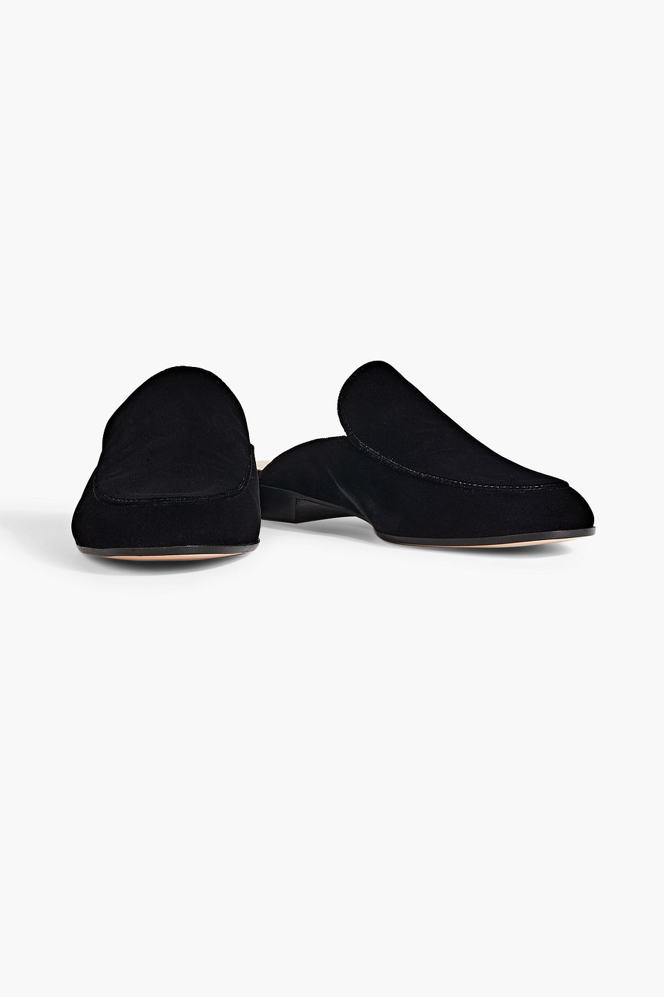 Shop Gianvito Rossi Palau Velvet Slippers In Black