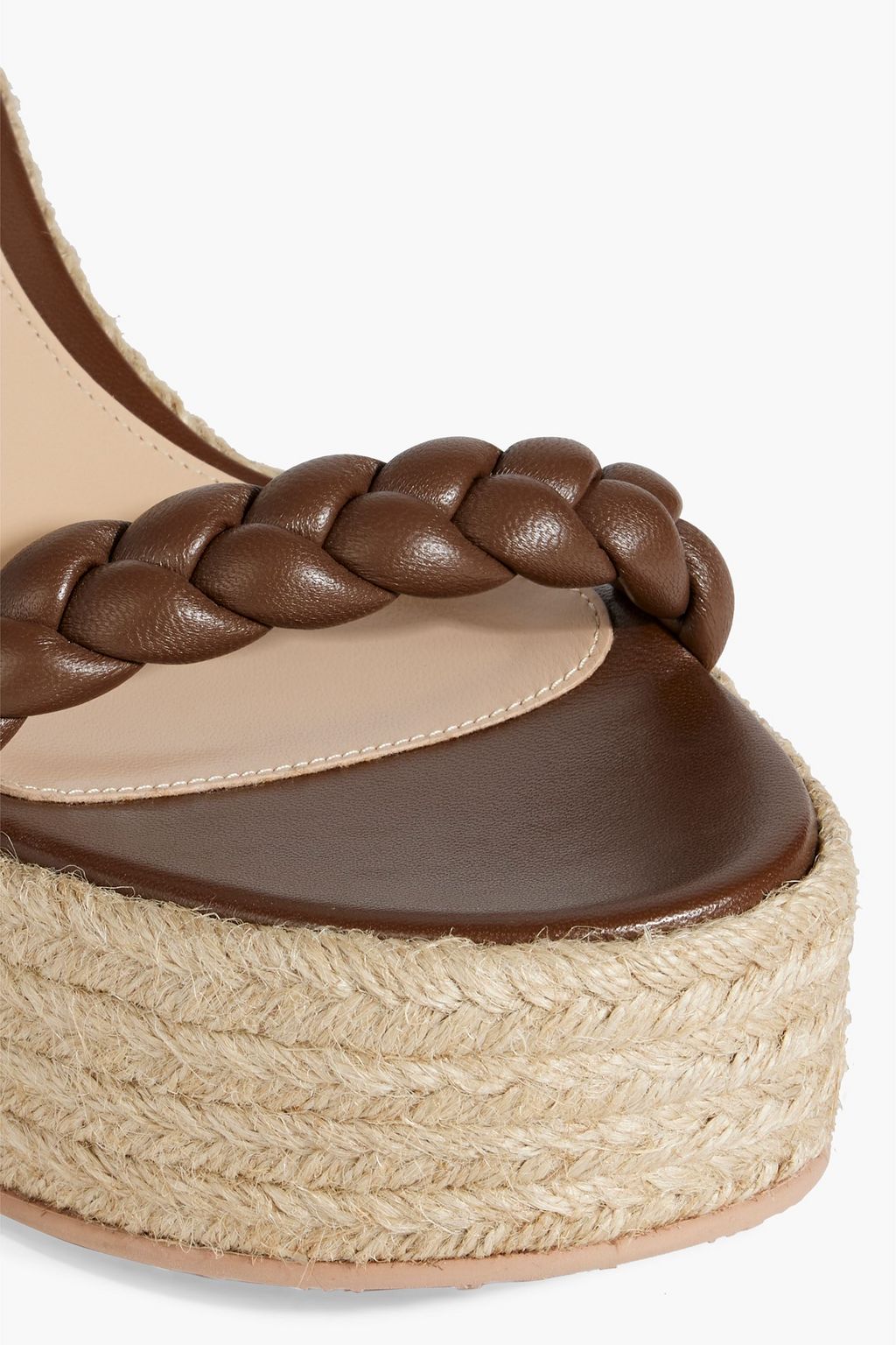 GIANVITO ROSSI Merida braided leather platform espadrille sandals