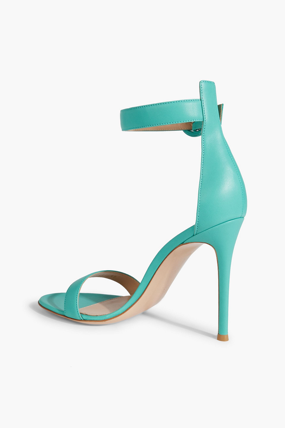 Shop Gianvito Rossi Portofino 105 Leather Sandals In Turquoise