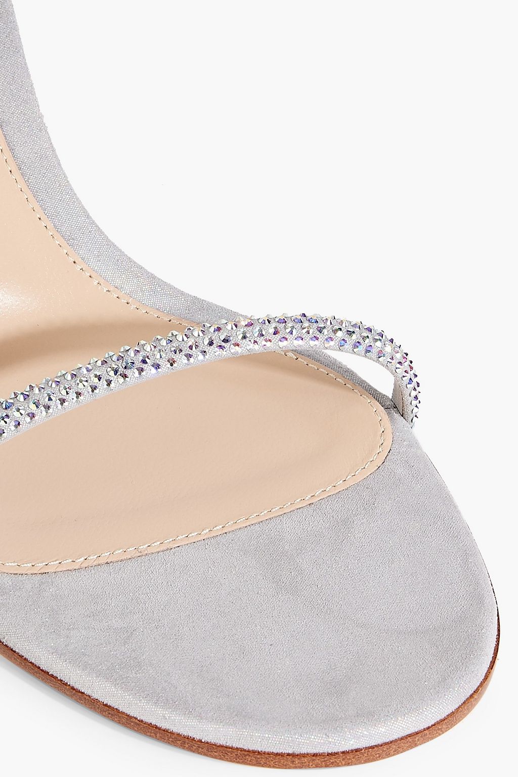 GIANVITO ROSSI Aria 60 crystal-embellished metallic suede sandals