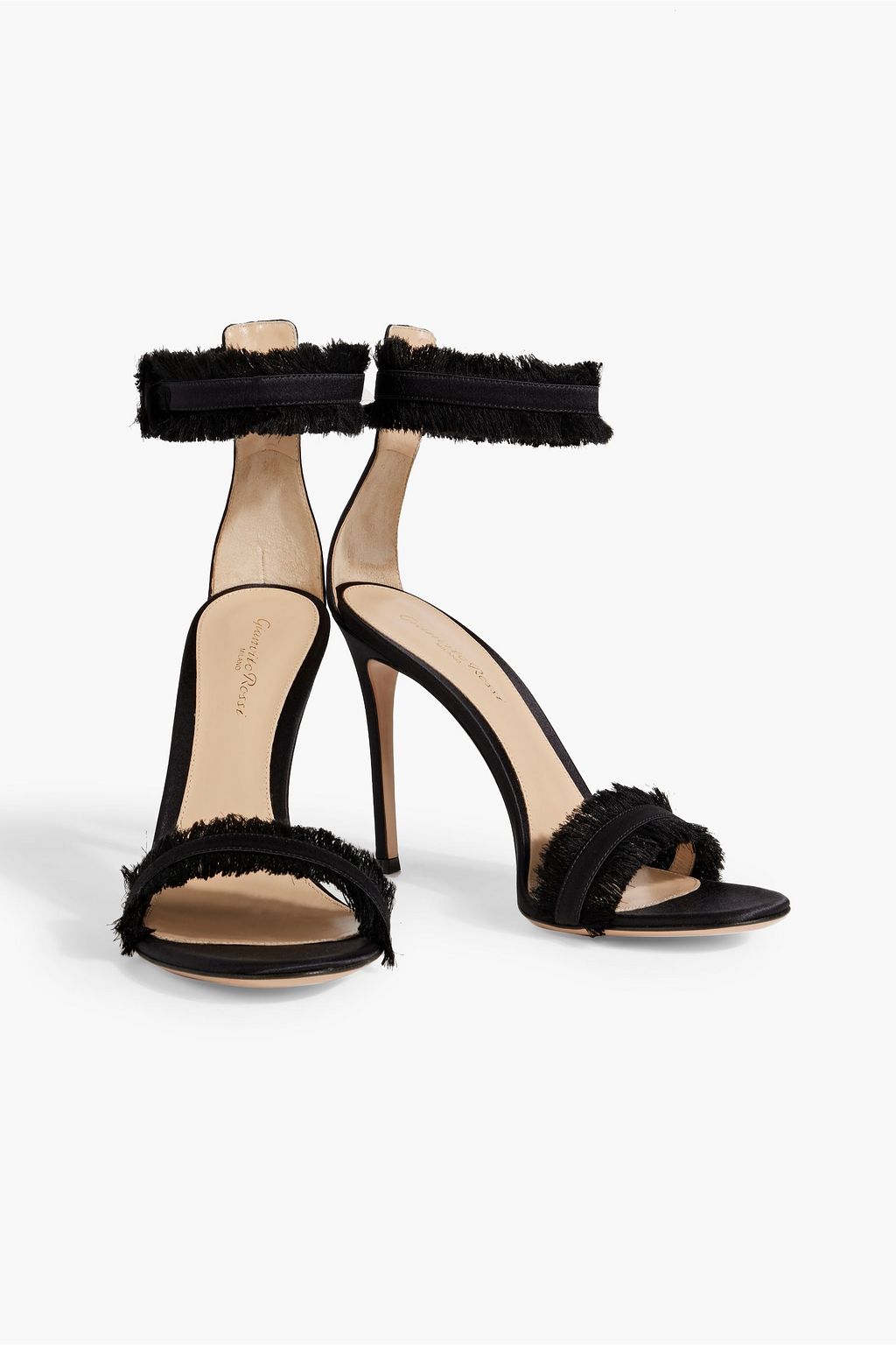 GIANVITO ROSSI Caribe frayed satin sandals