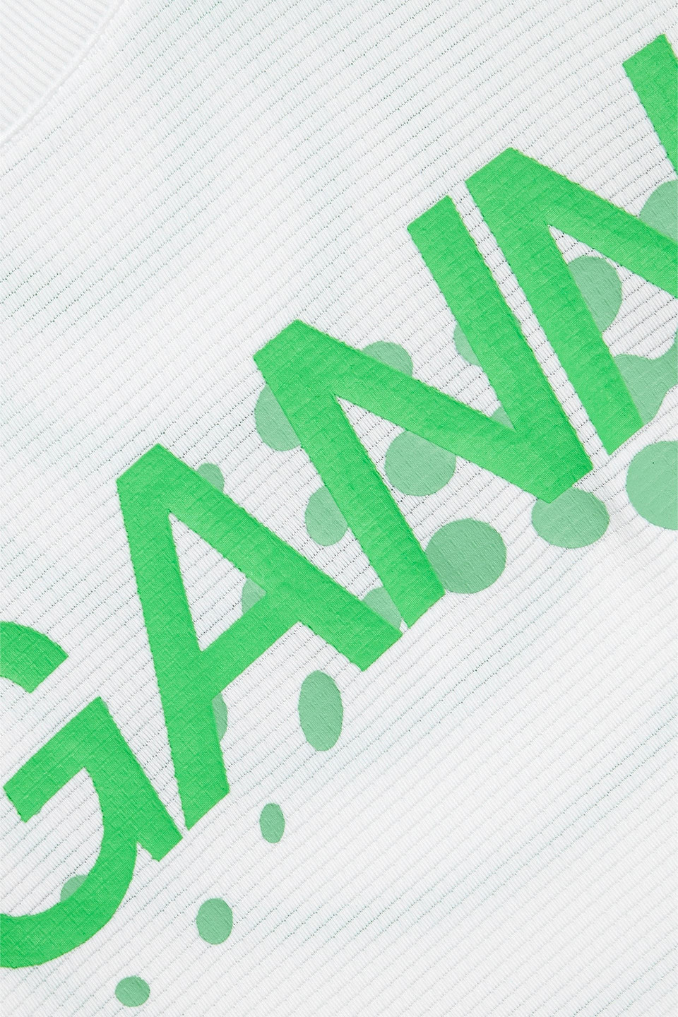 Ganni White Active Mesh Top In White