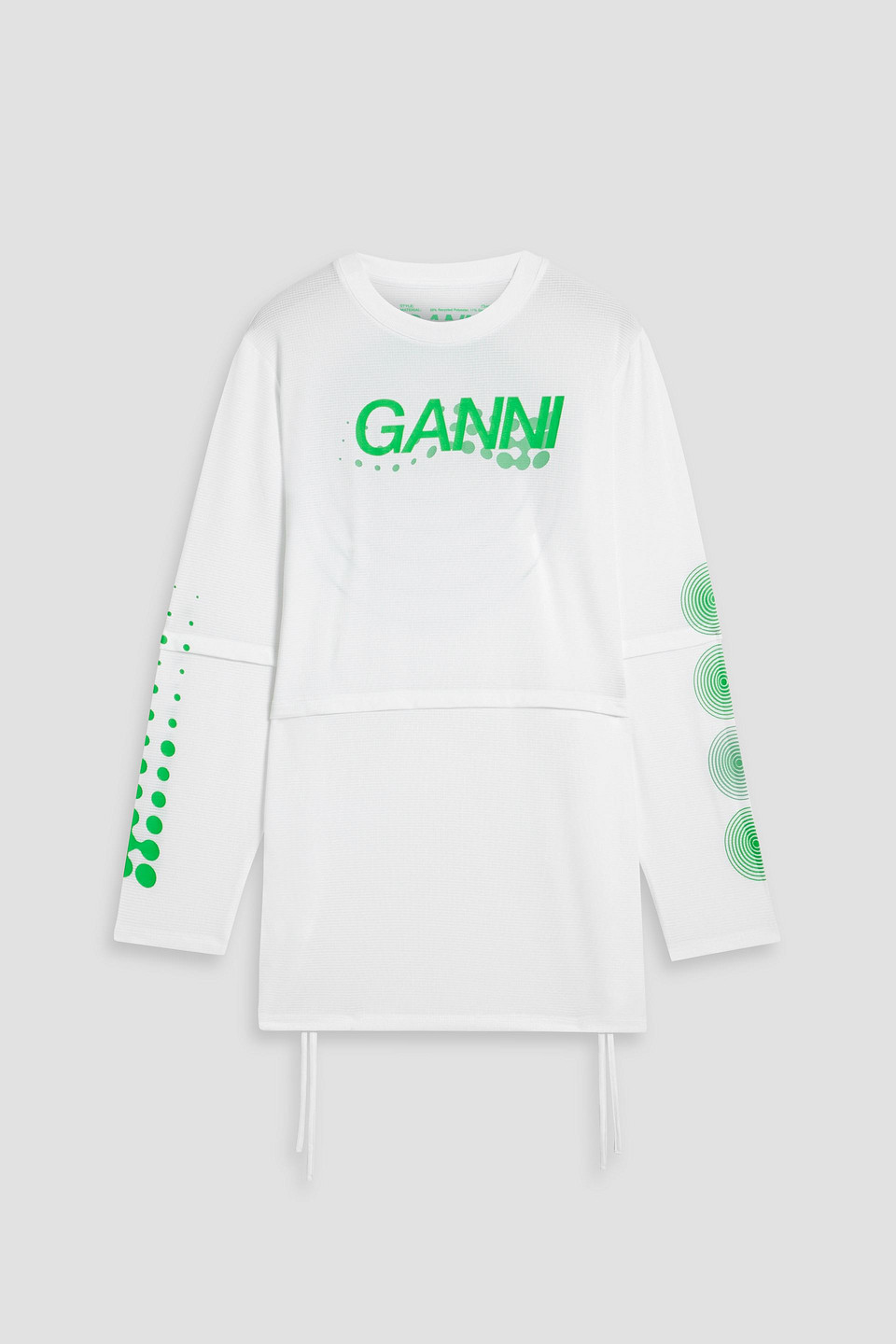 Ganni White Active Mesh Top