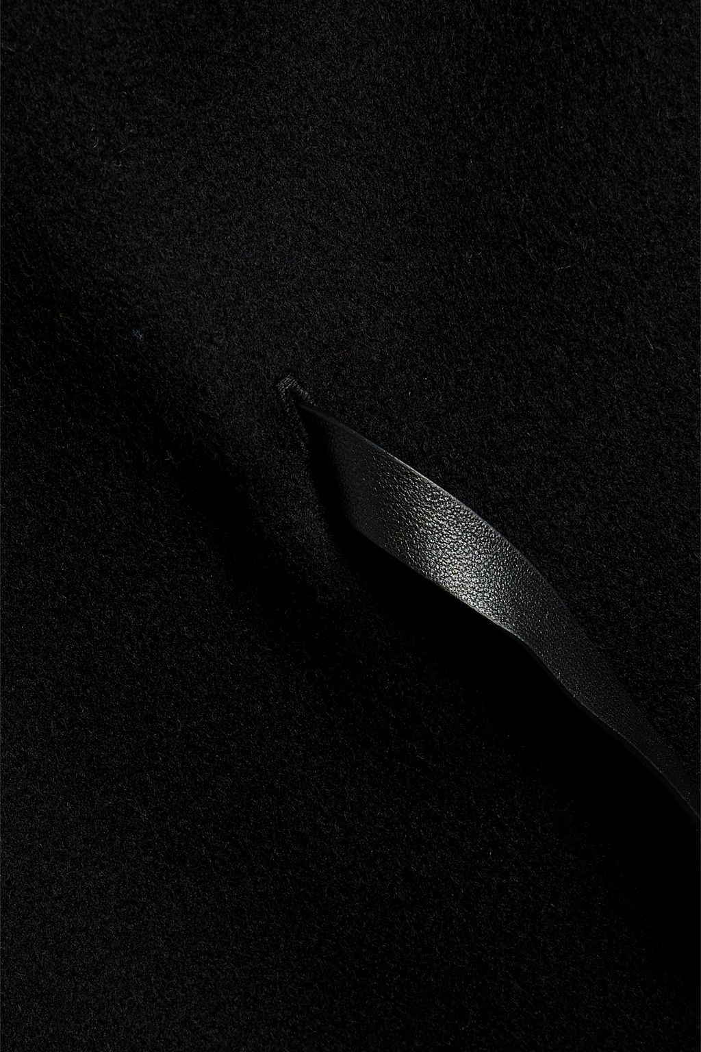 VALENTINO GARAVANI Leather-trimmed wool and cashmere-blend felt cape